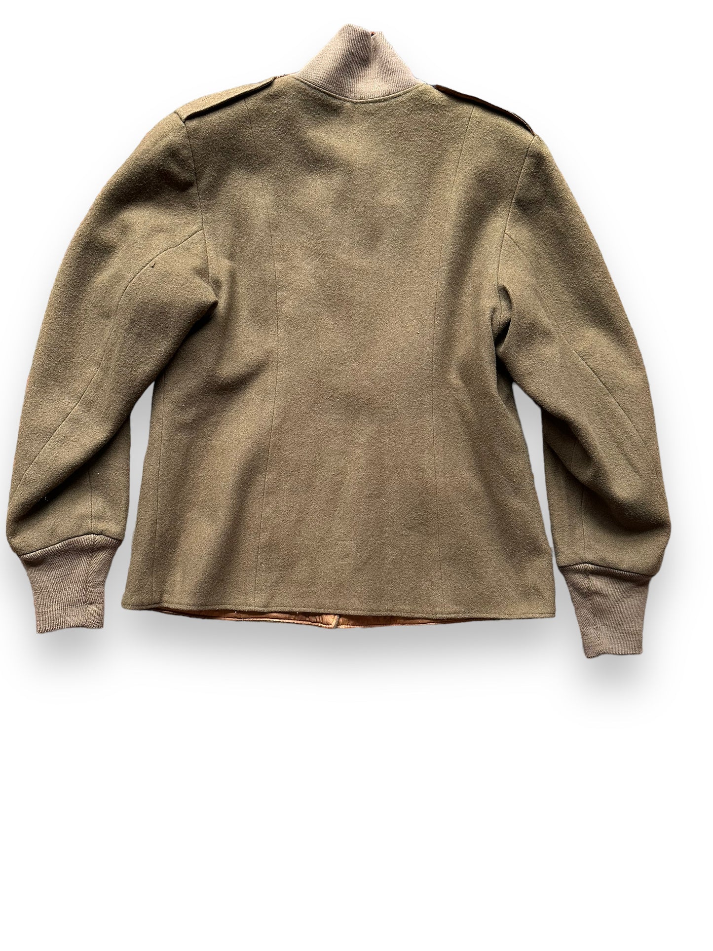 Rear View on Vintage WWII Era Womens Wool Field Liner SZ 14R | Vintage M-1943 Wool Jacket Seattle | Barn Owl Vintage Seattle