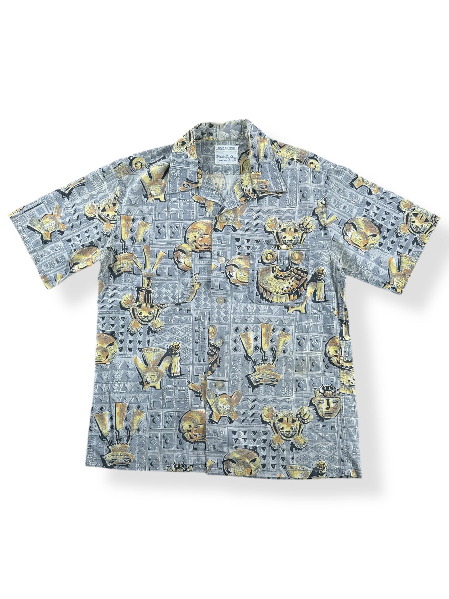 Vintage White Stag Aloha Shirt SZ M