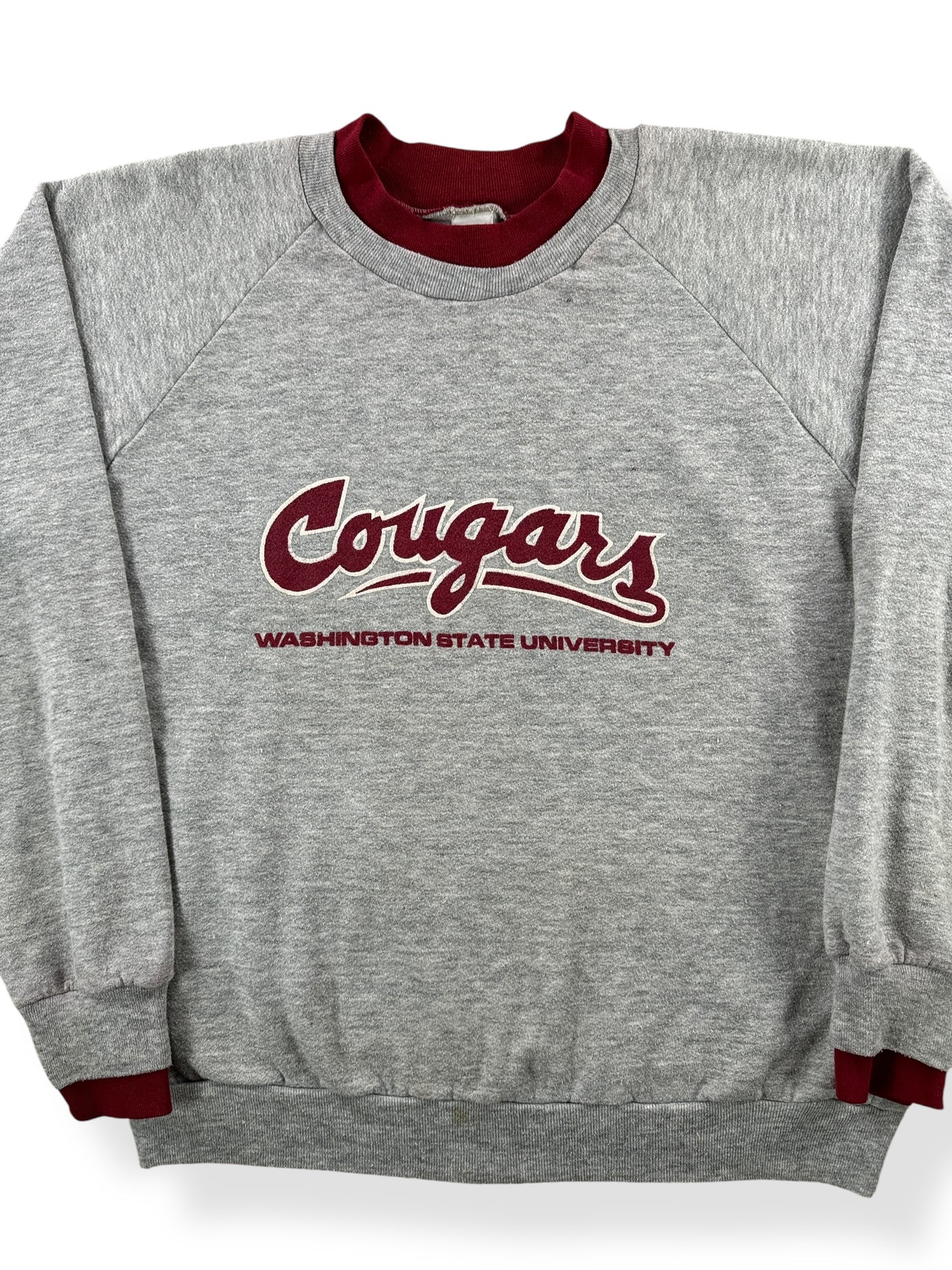 Front Close Up of Vintage WSU Cougs Crewneck SZ M