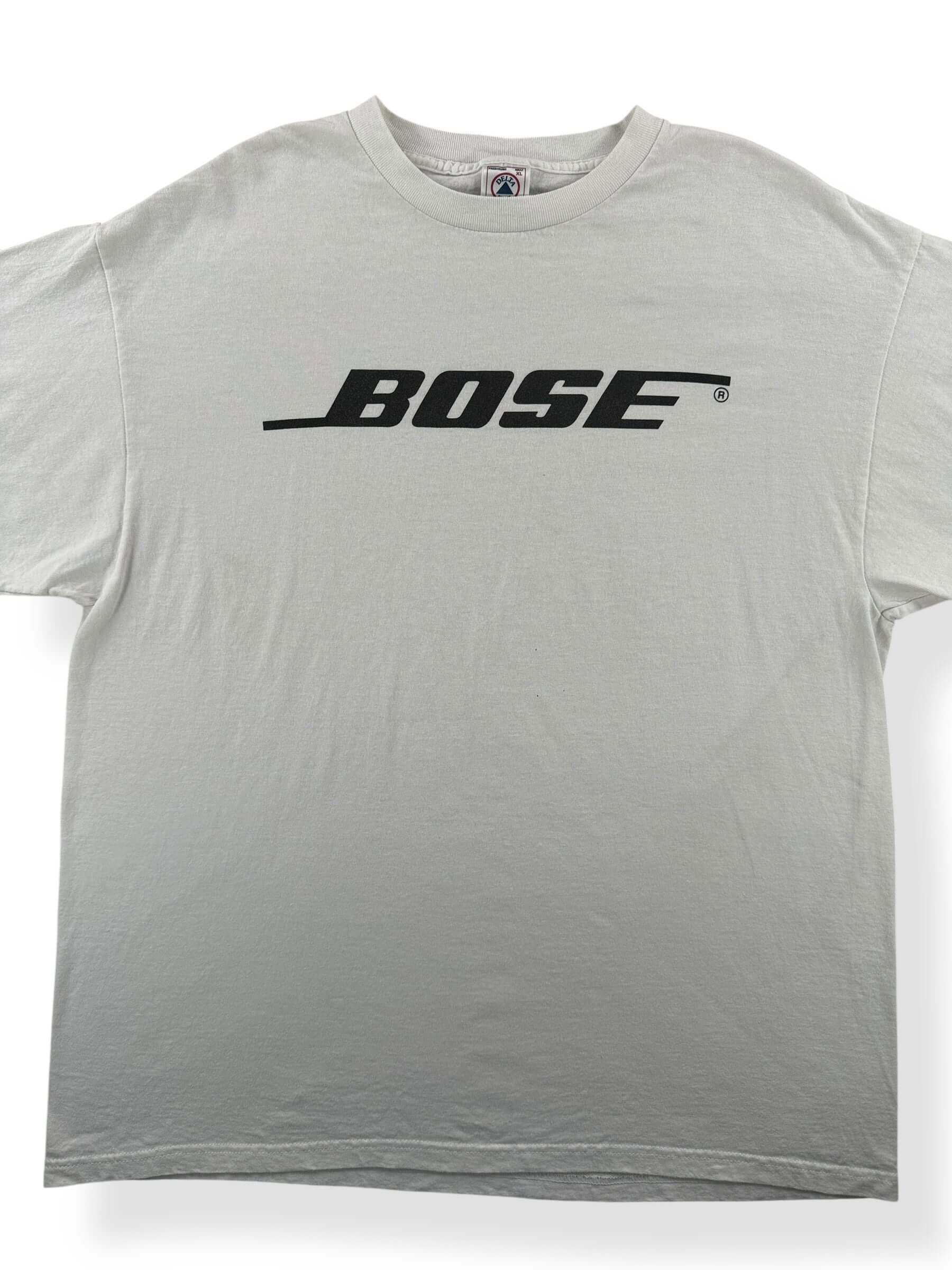 Front Close Up of Vintage Bose Tee SZ XL
