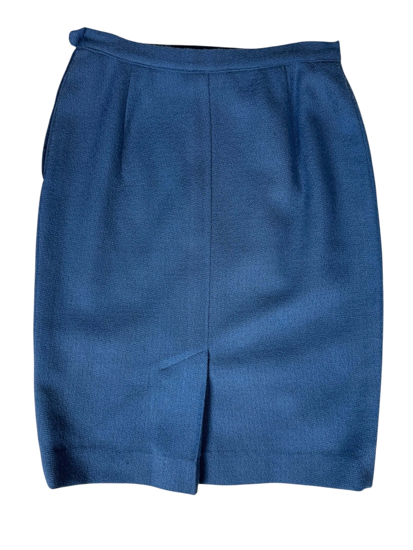 Back of skirt 1960s Lilli Ann Periwinkle Mink Set L