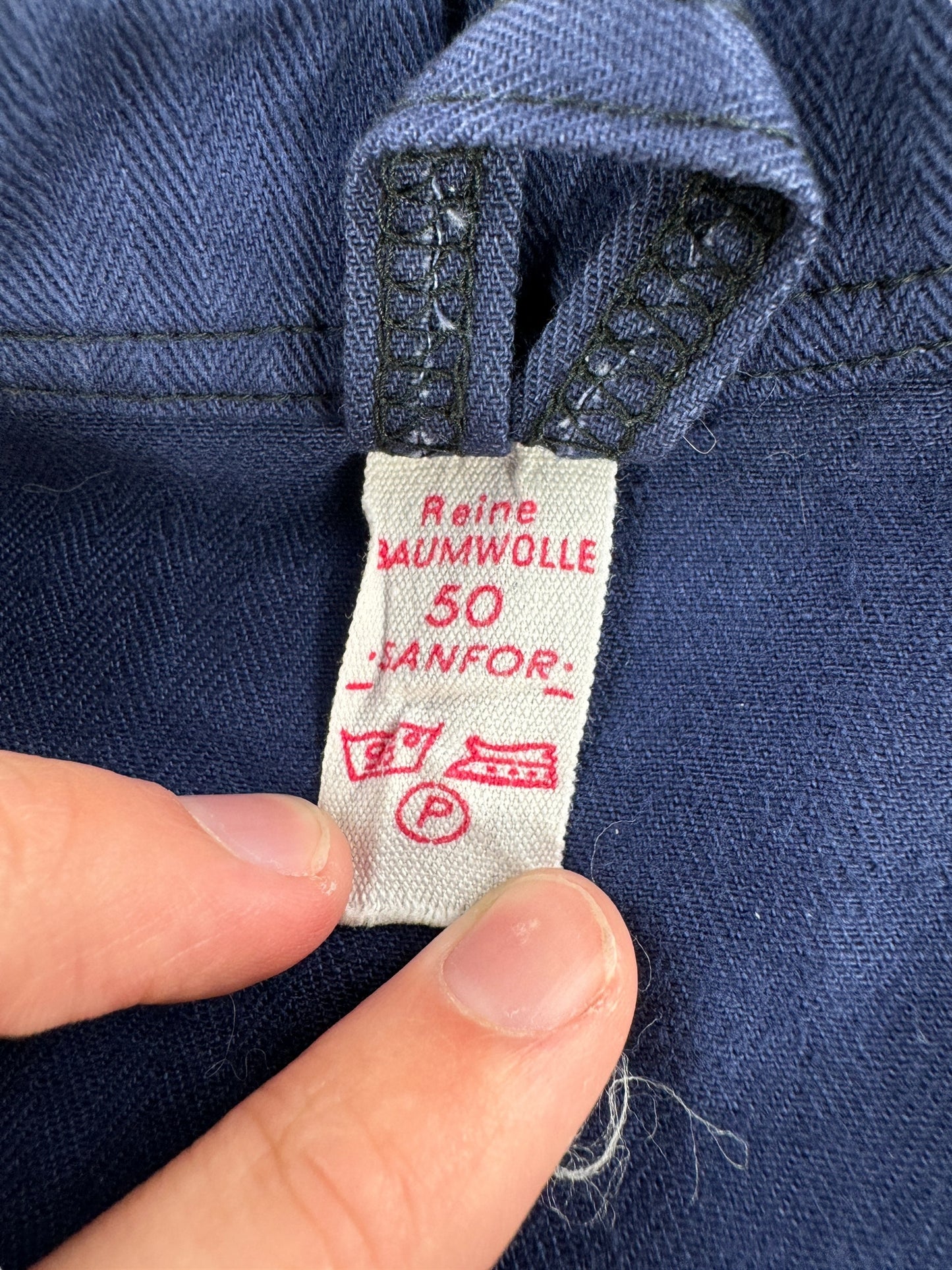Tag on Vintage HBT Sanfor Euro Work Jacket SZ L