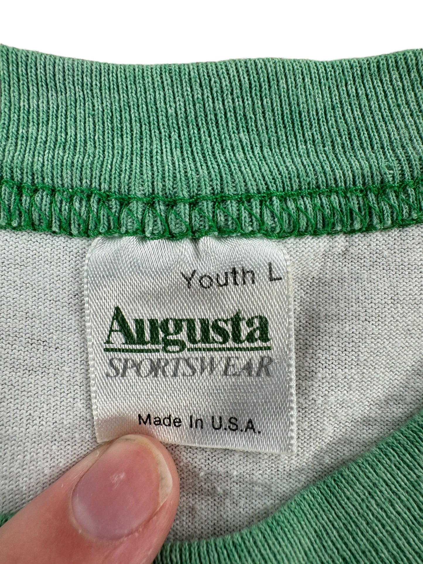 Tag on Vintage Wool Ringer Tee SZ S