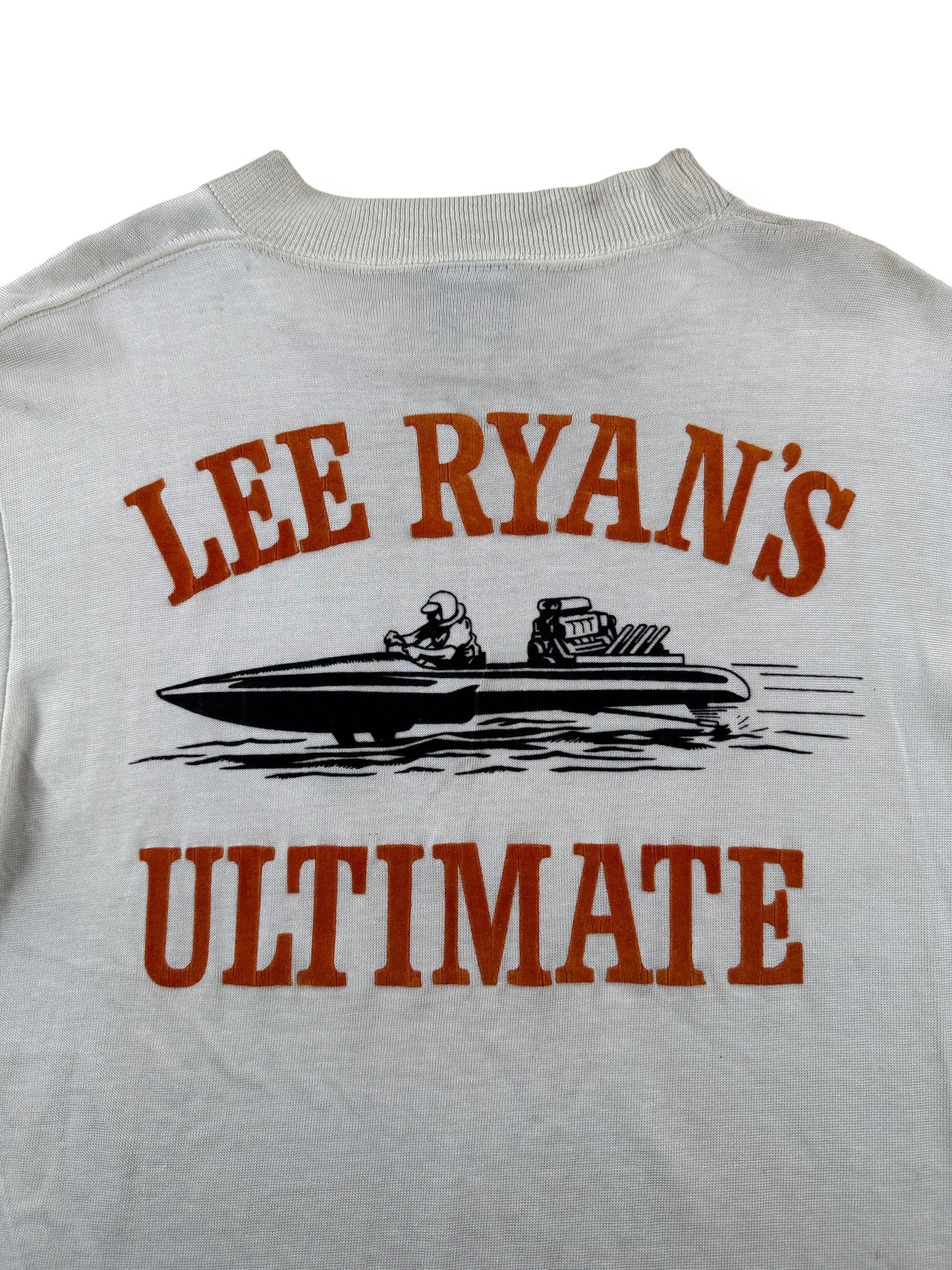 Back Graphic of Vintage 60s Durene Lee Ryan's Ultimate Speedboat Tee SZ M