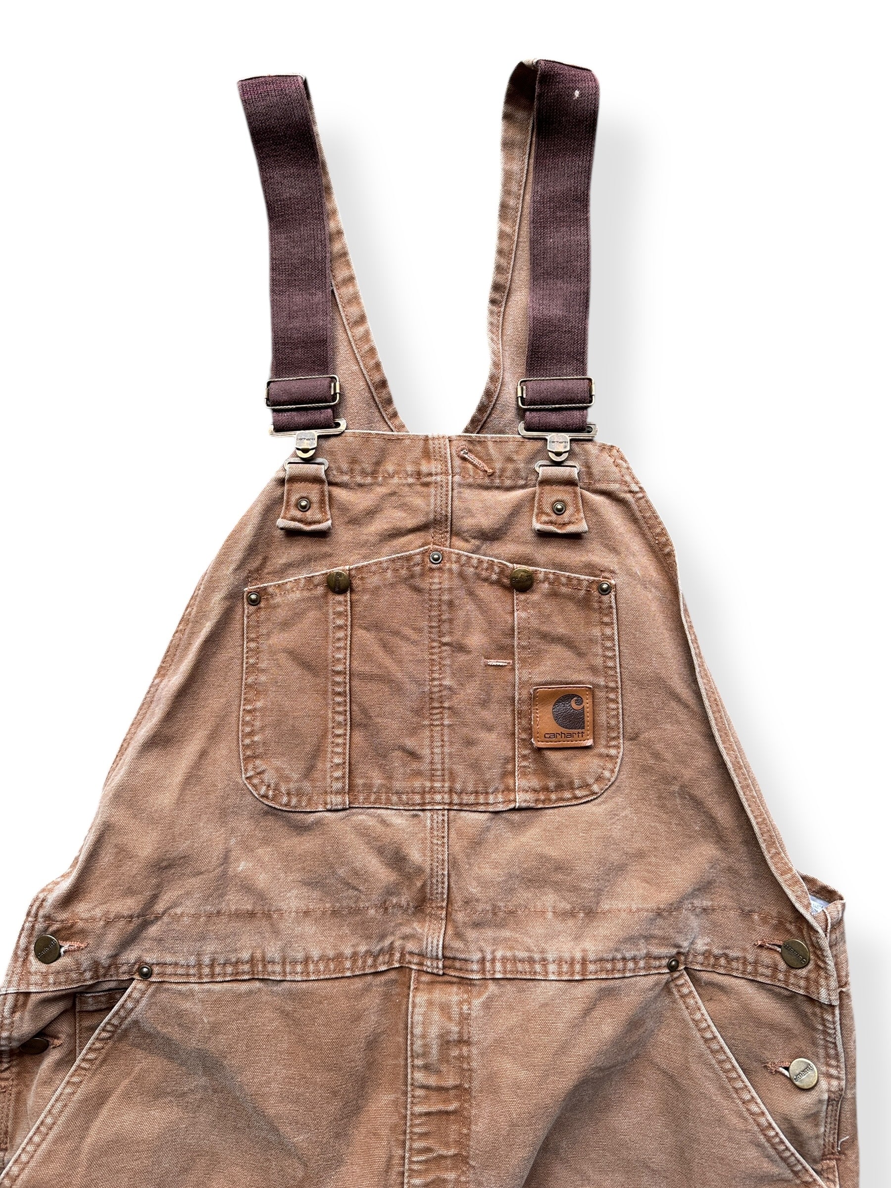 Front Top of Carhartt Flannel Lined Bib Overalls W44