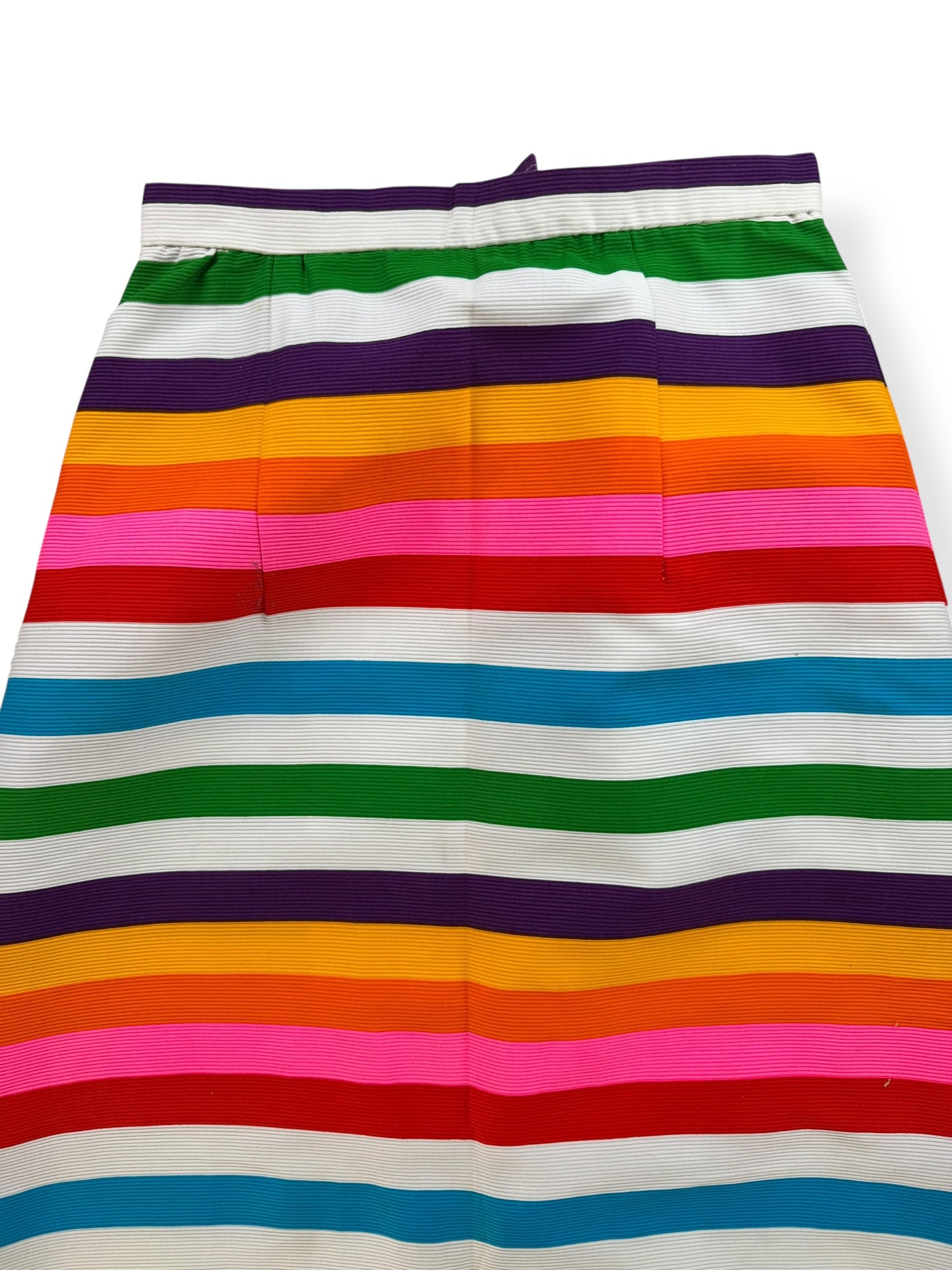 Back view of 1960s Alex Coleman Rainbow Striped Skirt AS-IS L