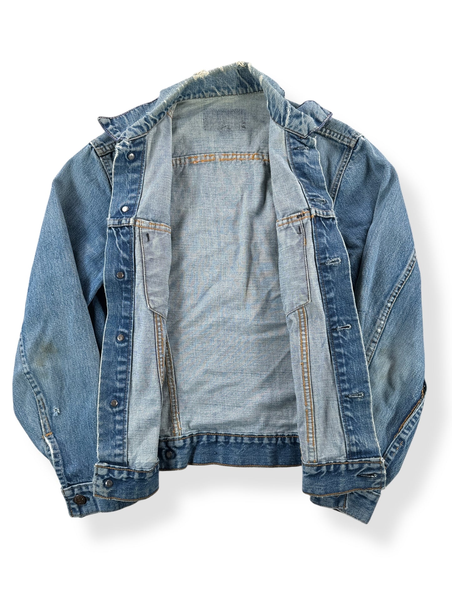 Inside of Vintage Levis 2 Pocket Trucker Jacket SZ S AS IS