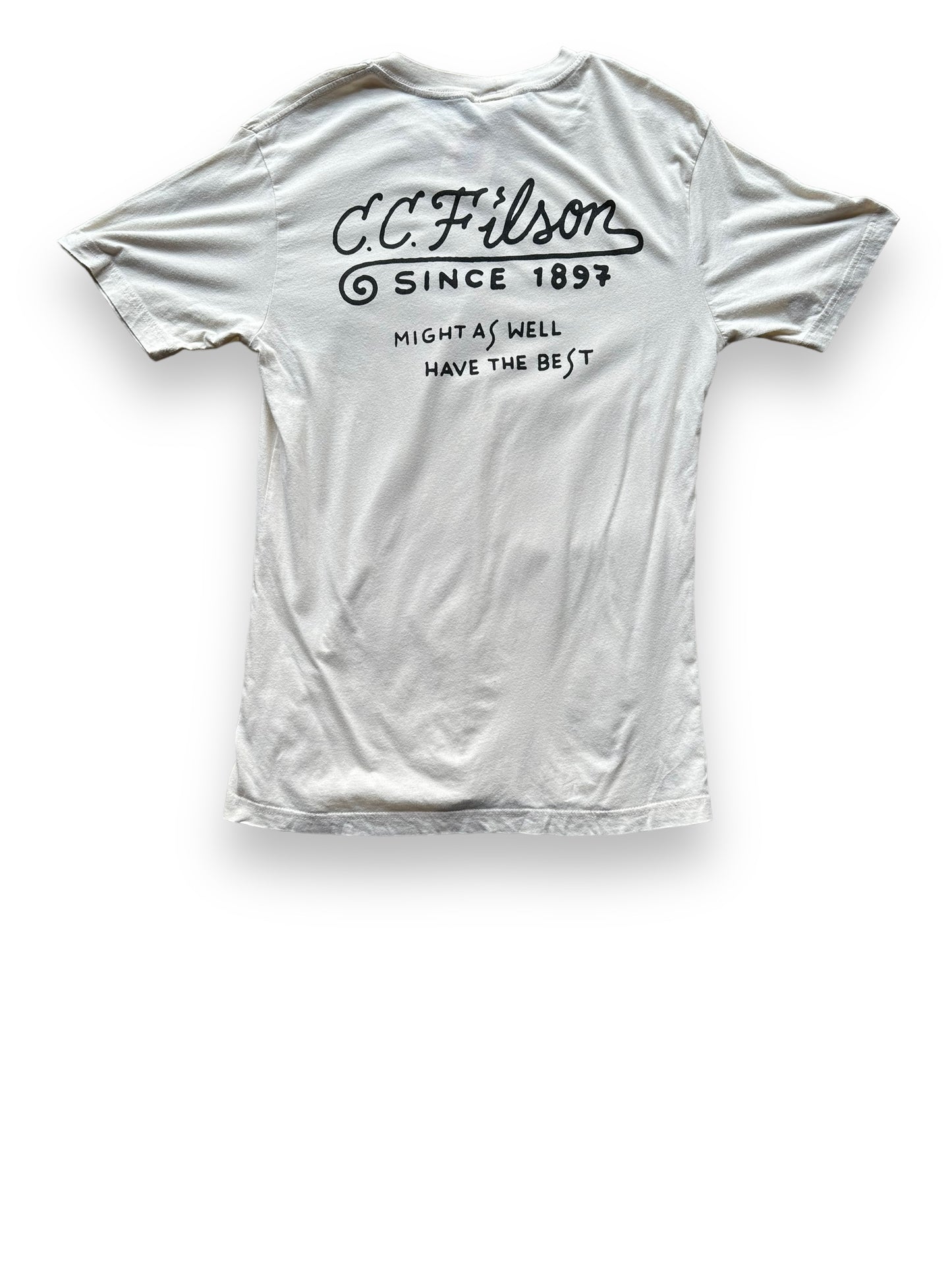 Rear View of Filson Fish Graphic Tee SZ XS | Barn Owl Vintage Goods | Vintage Filson Workwear Seattle