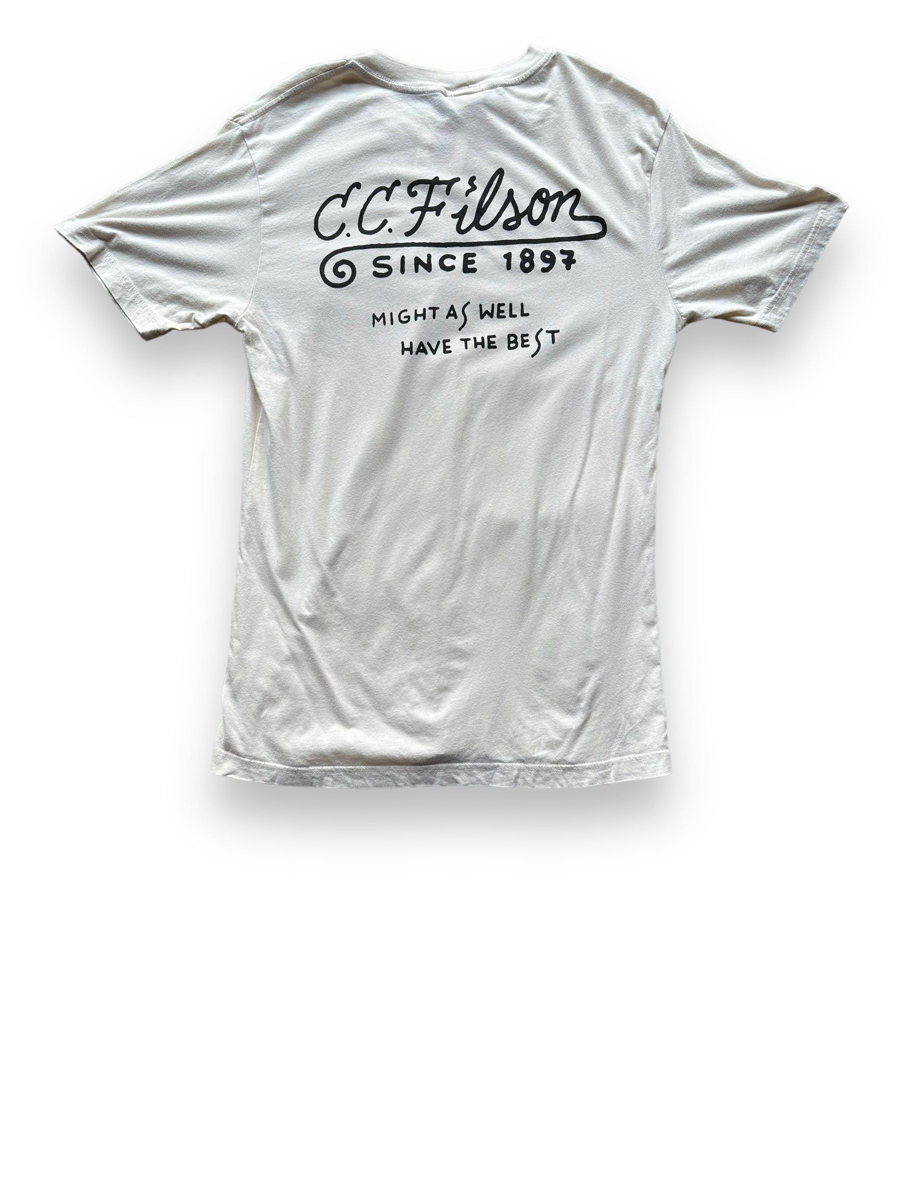 Rear View of Filson Fish Graphic Tee SZ XS |  Barn Owl Vintage Goods | Vintage Filson Workwear Seattle