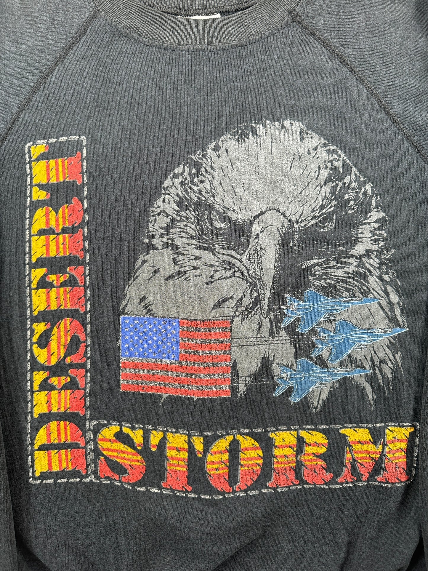 Front Graphic of Vintage Desert Storm Crewneck SZ M