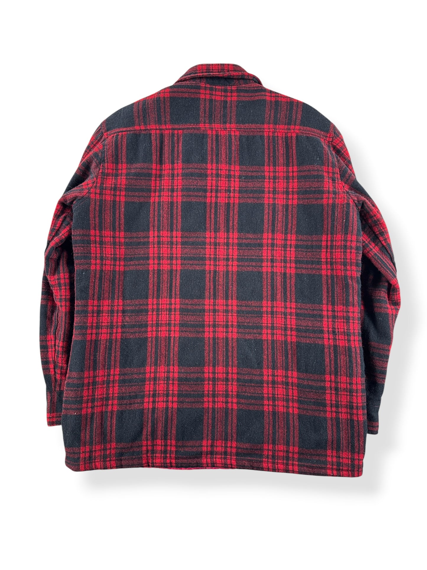 Back of Vintage Quilted Lined Wool Flannel SZ M