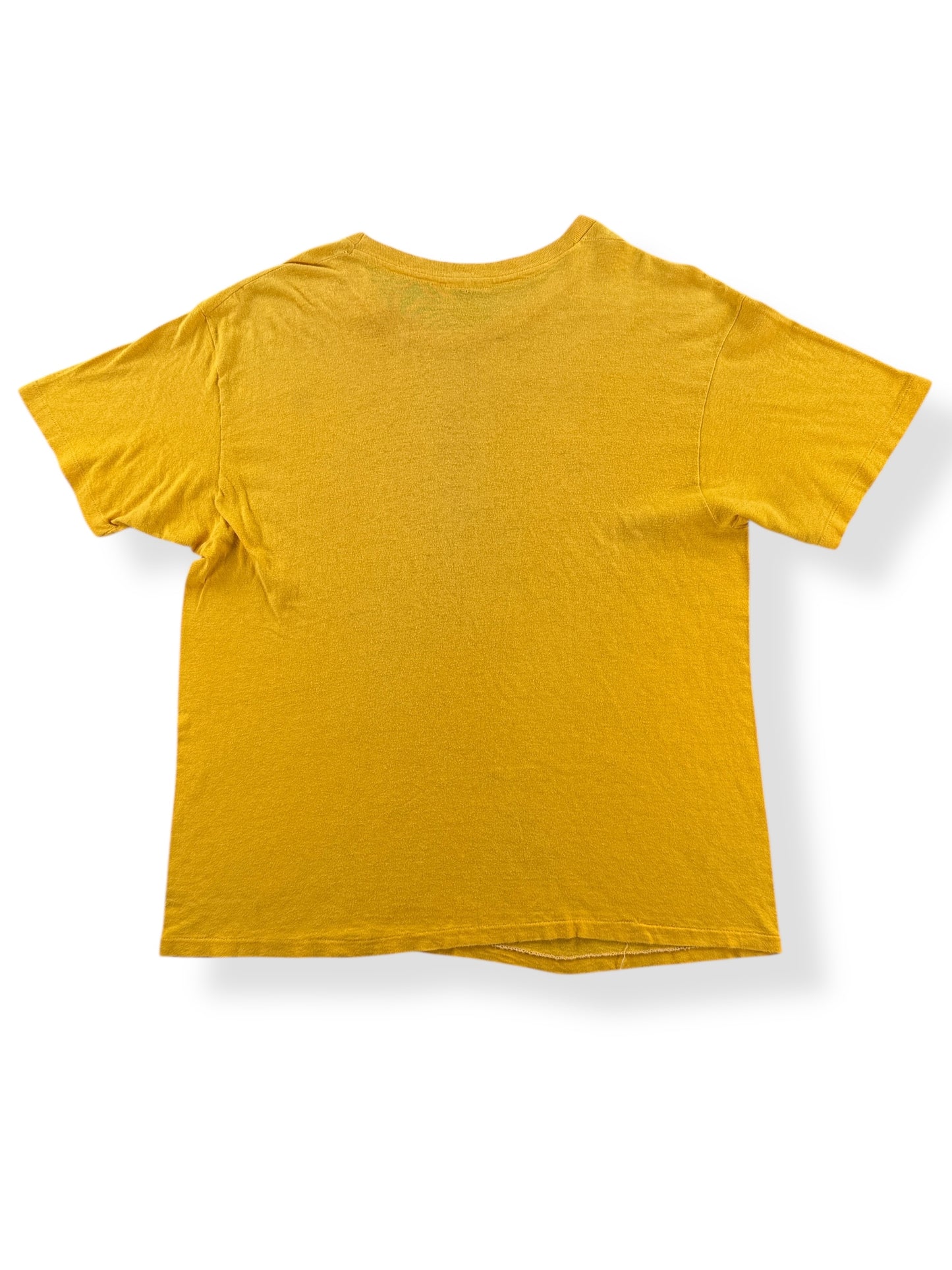 Back of Vintage Yellow Cask 'n Flagon Saloon Boston Tee SZ L