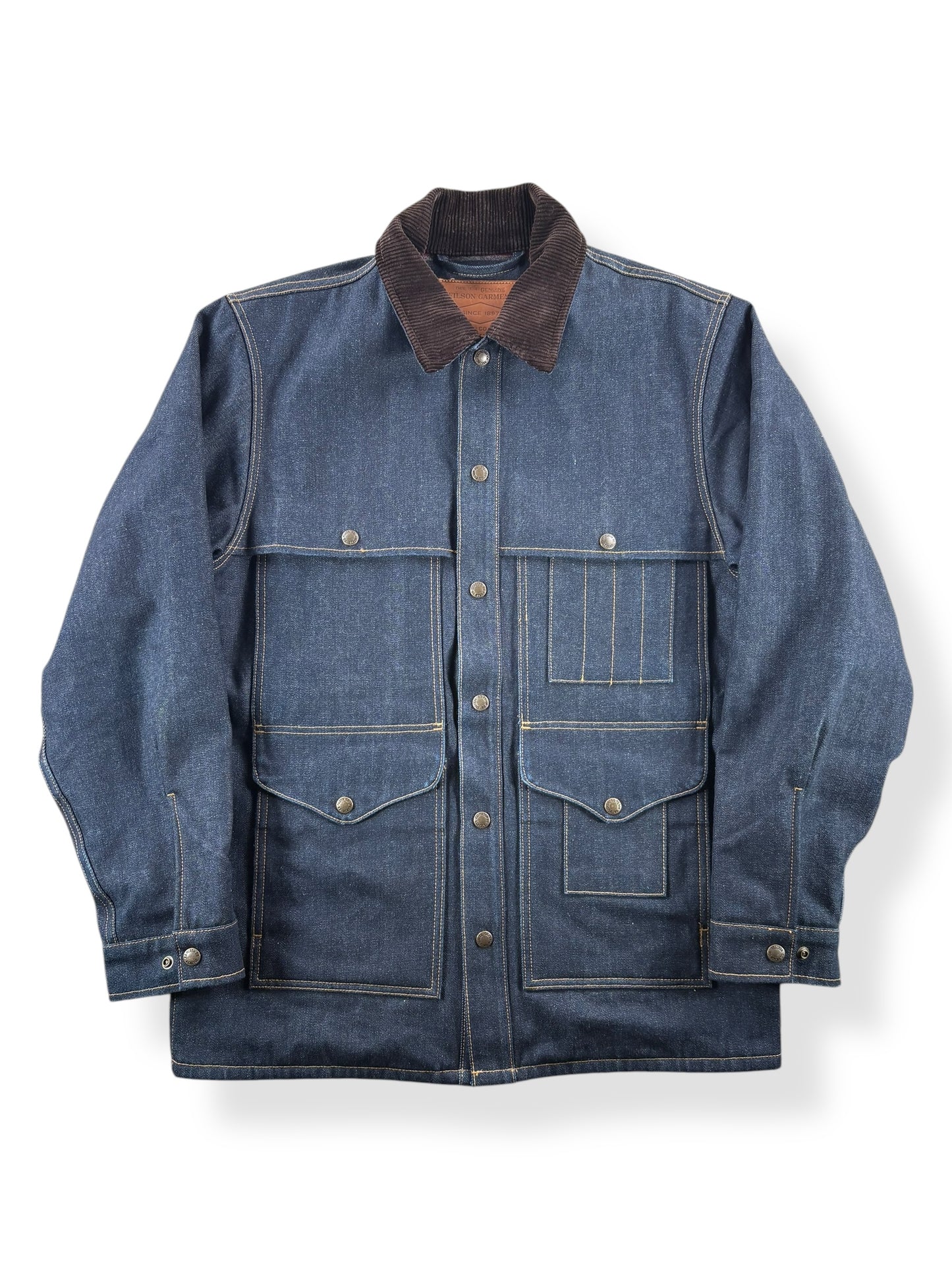 Front of Modern Filson Lined Denim Cruiser Jacket SZ S