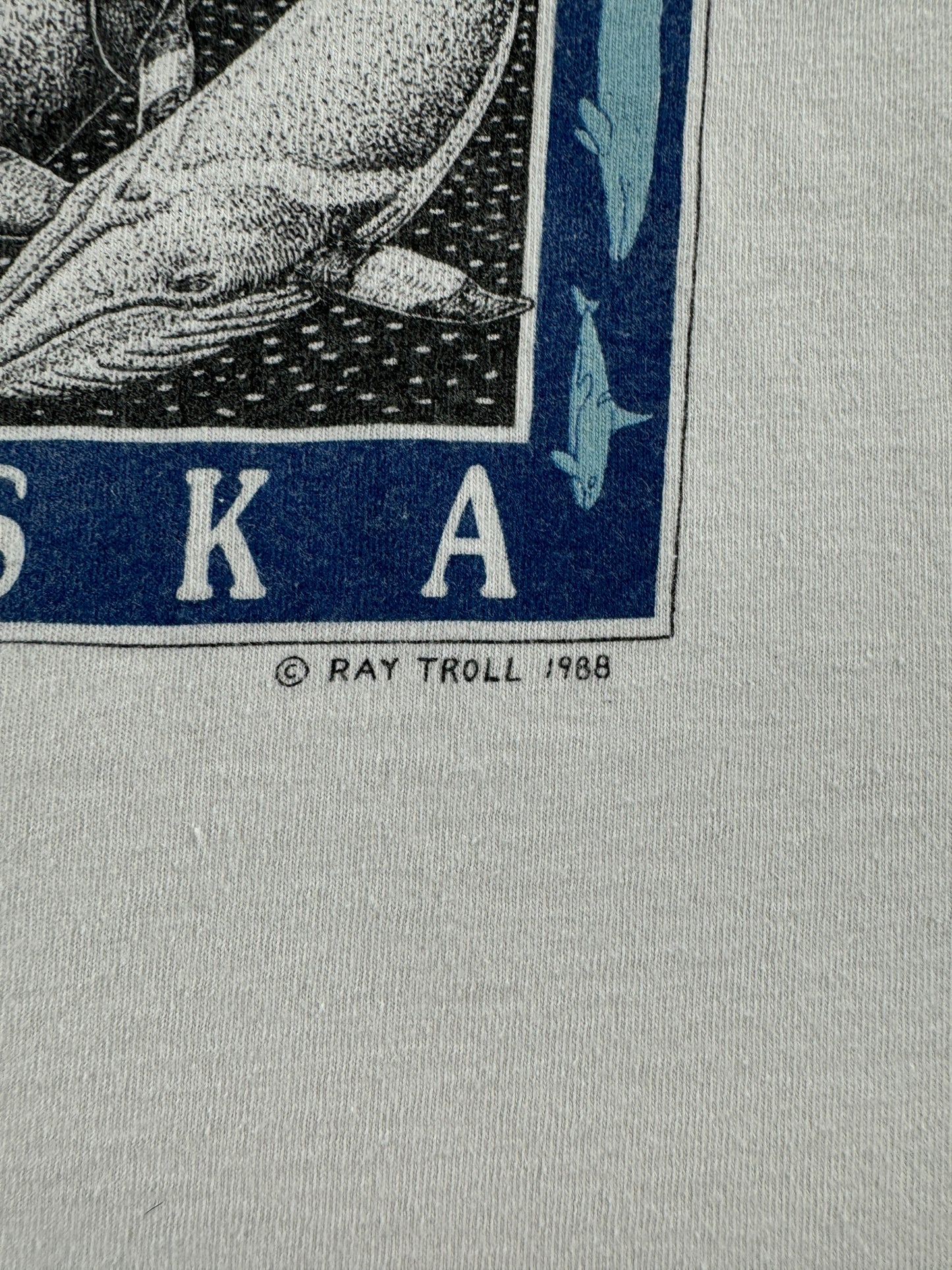 Trademark on Vintage 1988 Ray Troll A Whale of a Time Alaska Tee SZ XL