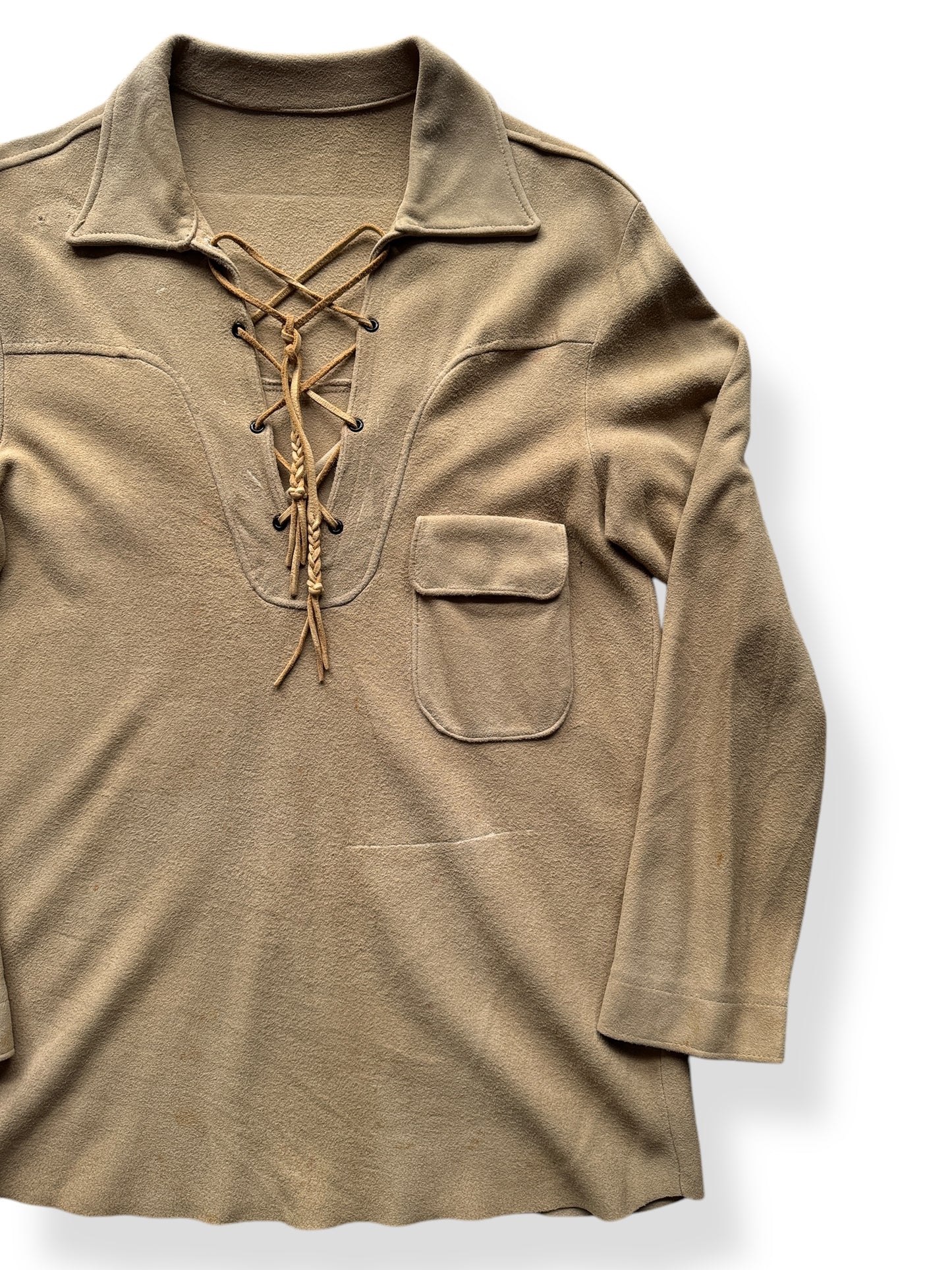 Front Left of Vintage Microsuede Pullover Smock SZ M