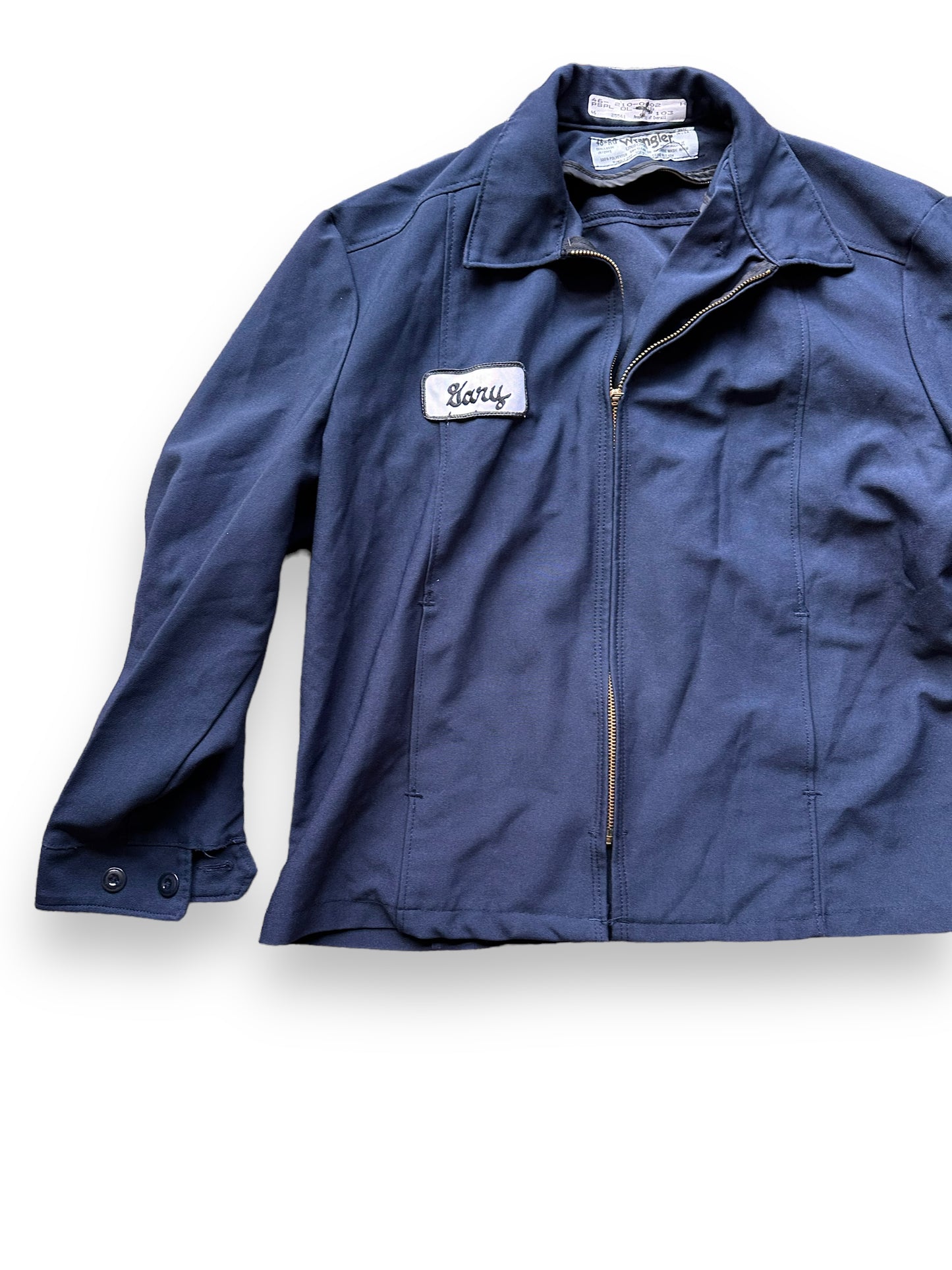 Front Right View of Vintage Wrangler Gas Station Jacket SZ 46 | Vintage Workwear Jacket Seattle | Barn Owl Vintage Goods