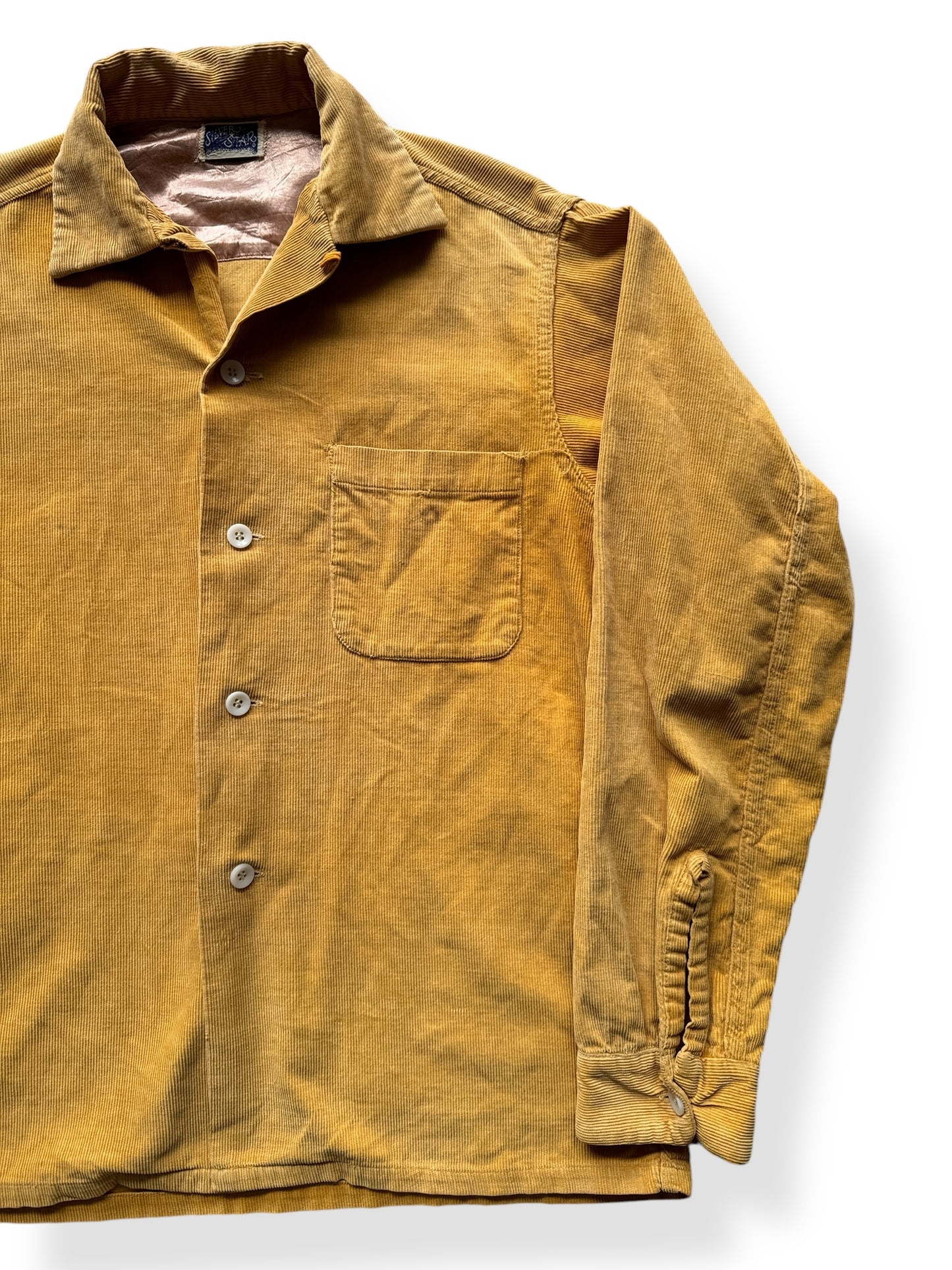 Front Left of Vintage Silver Star Corduroy Loop Collar SZ M