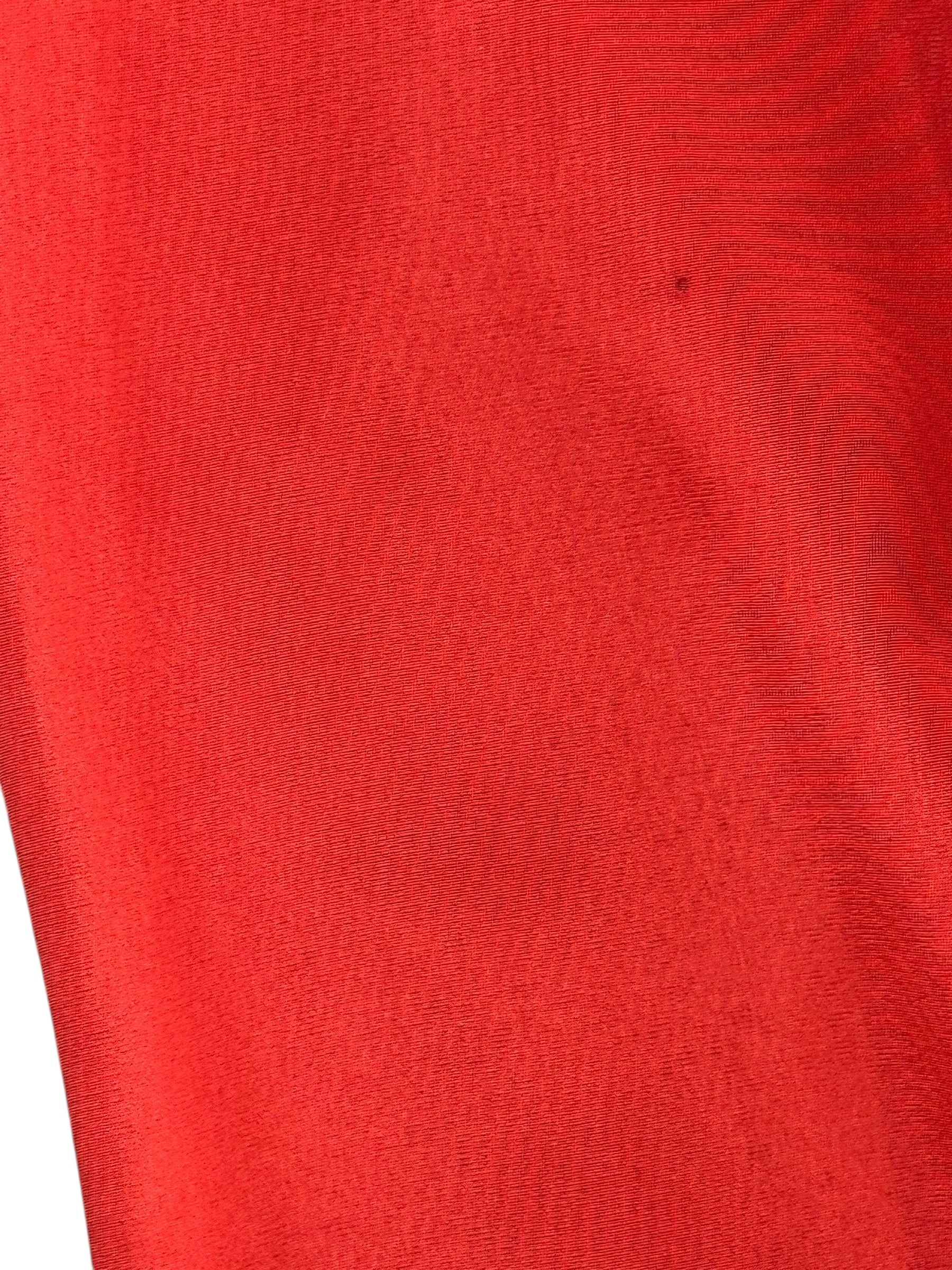 Small stain of 1970s Clement Laird Coral Polyester Dress L-XL