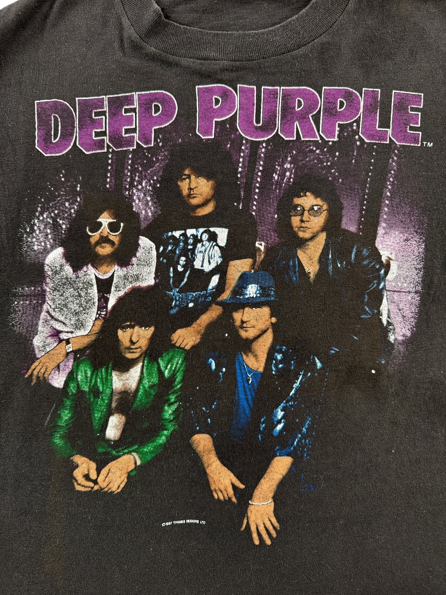 Front Graphic of Vintage '87 Deep Purple Tee SZ XS