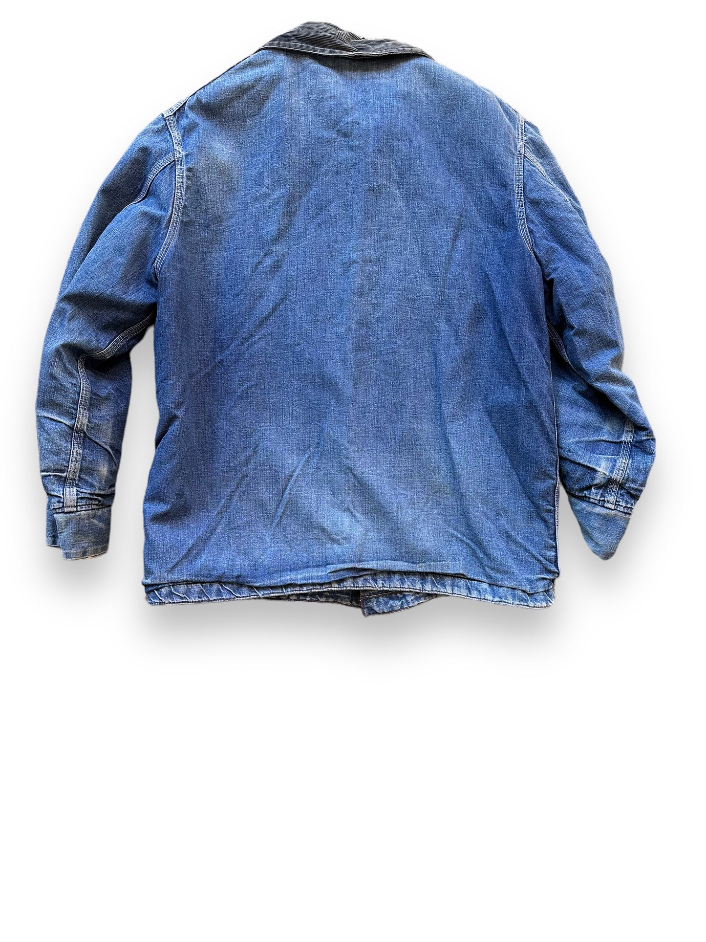Rear View of Vintage Sears Blanket Lined Denim Chore Coat SZ 42 | Vintage Denim Chore Coat | Barn Owl Vintage Seattle