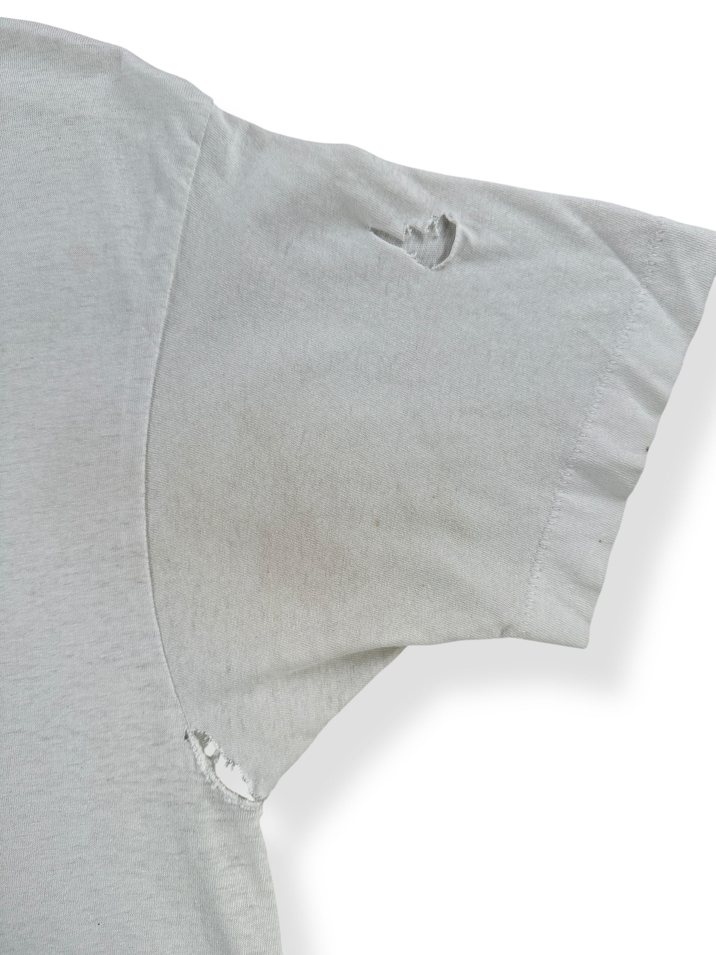 Holes on Vintage White Blank Tee SZ M AS IS