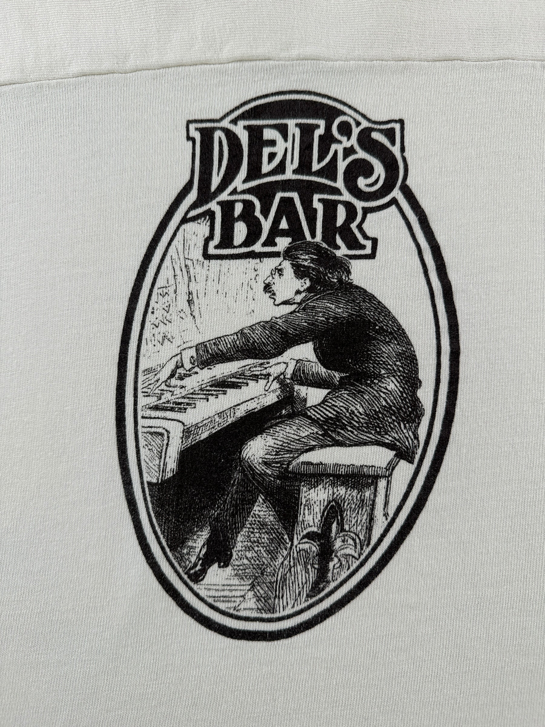 Back Graphic of Vintage Del's Bar Jersey SZ S