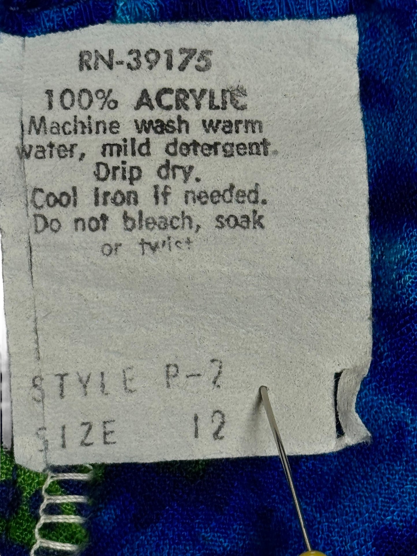 Material tag 1960s Hawaii Nei Play Set L