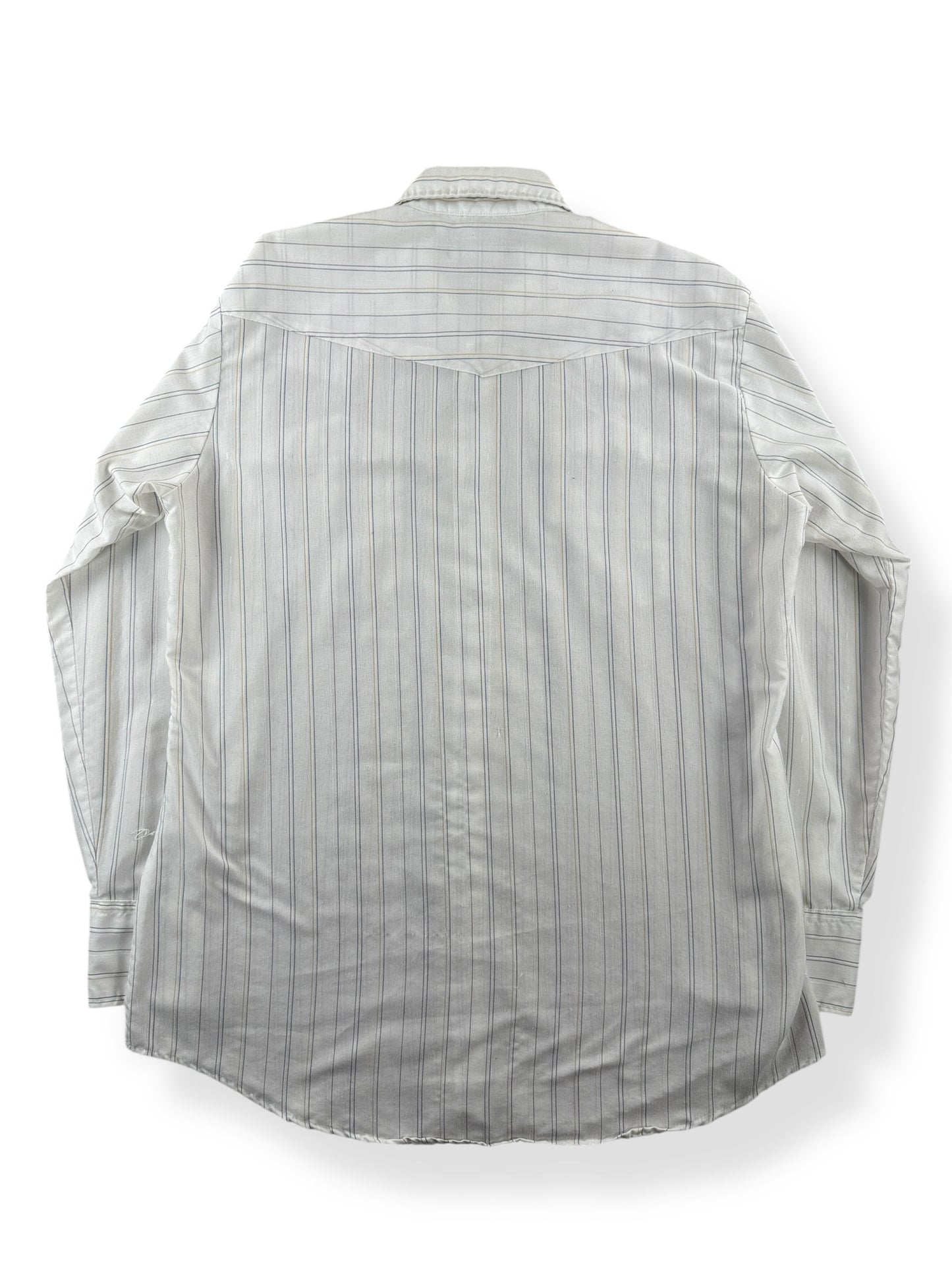 Back of Vintage Karman Silver Collection Pearl Snap Shirt SZ L