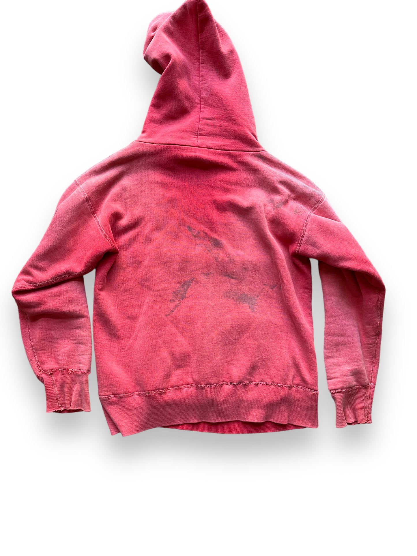 Rear View of Vintage Red De Jac Waffle Lined Hooded Sweatshirt SZ L | Vintage Waffle Sweatshirt Seattle | Barn Owl Vintage Clothing
