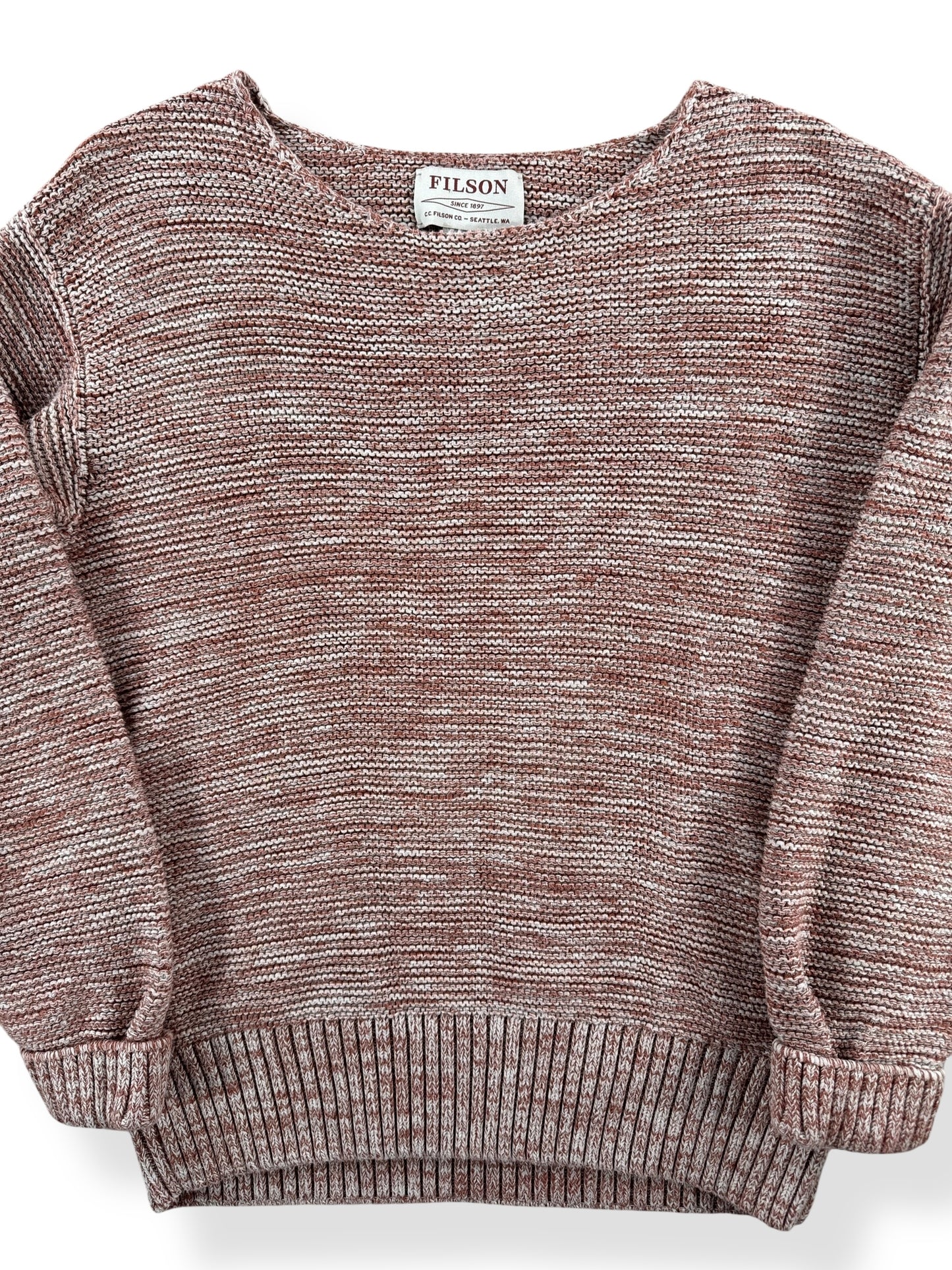 Front Close Up of Filson Women's Lake Quinault Sweater SZ L