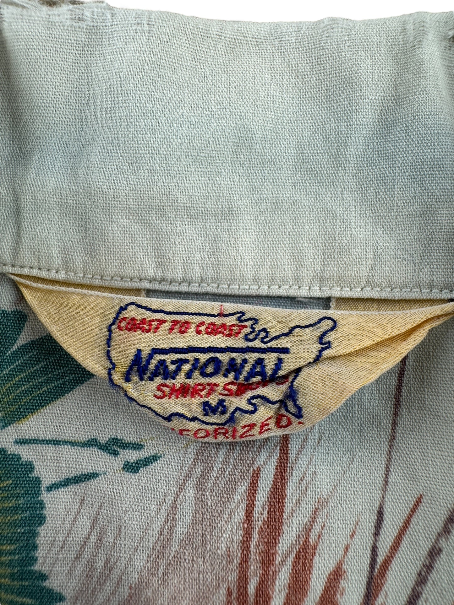 Tag on Vintage National Shirt Company Cotton Aloha Shirt SZ M