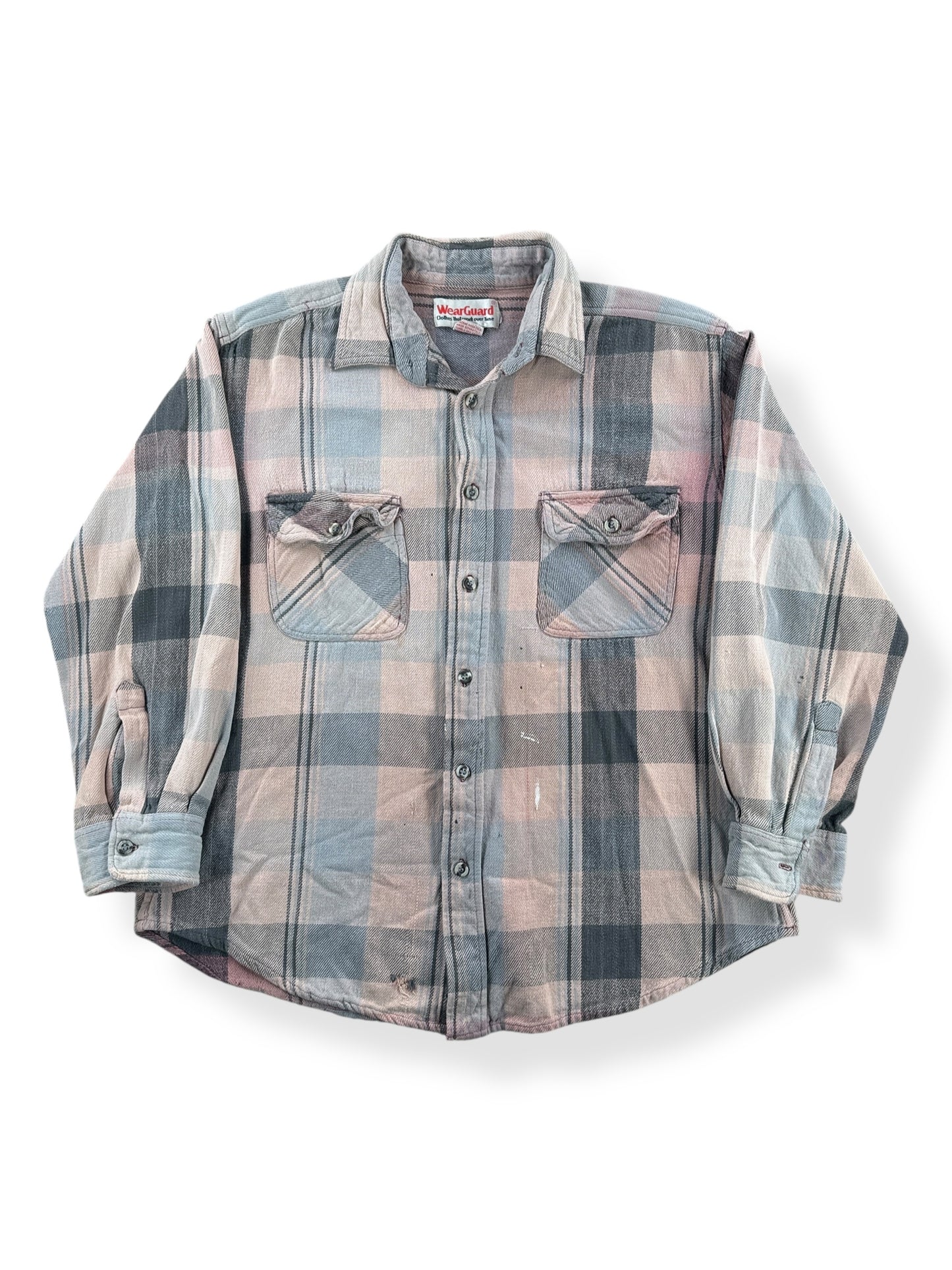 Front of Vintage WearGuard Faded Cotton Flannel SZ M