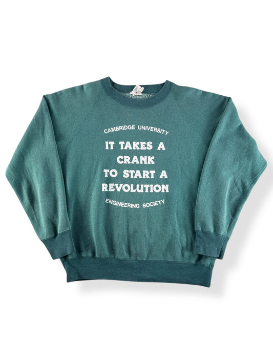 Front of Cambridge University It Takes A Crank To Start A Revolution Crewneck SZ M