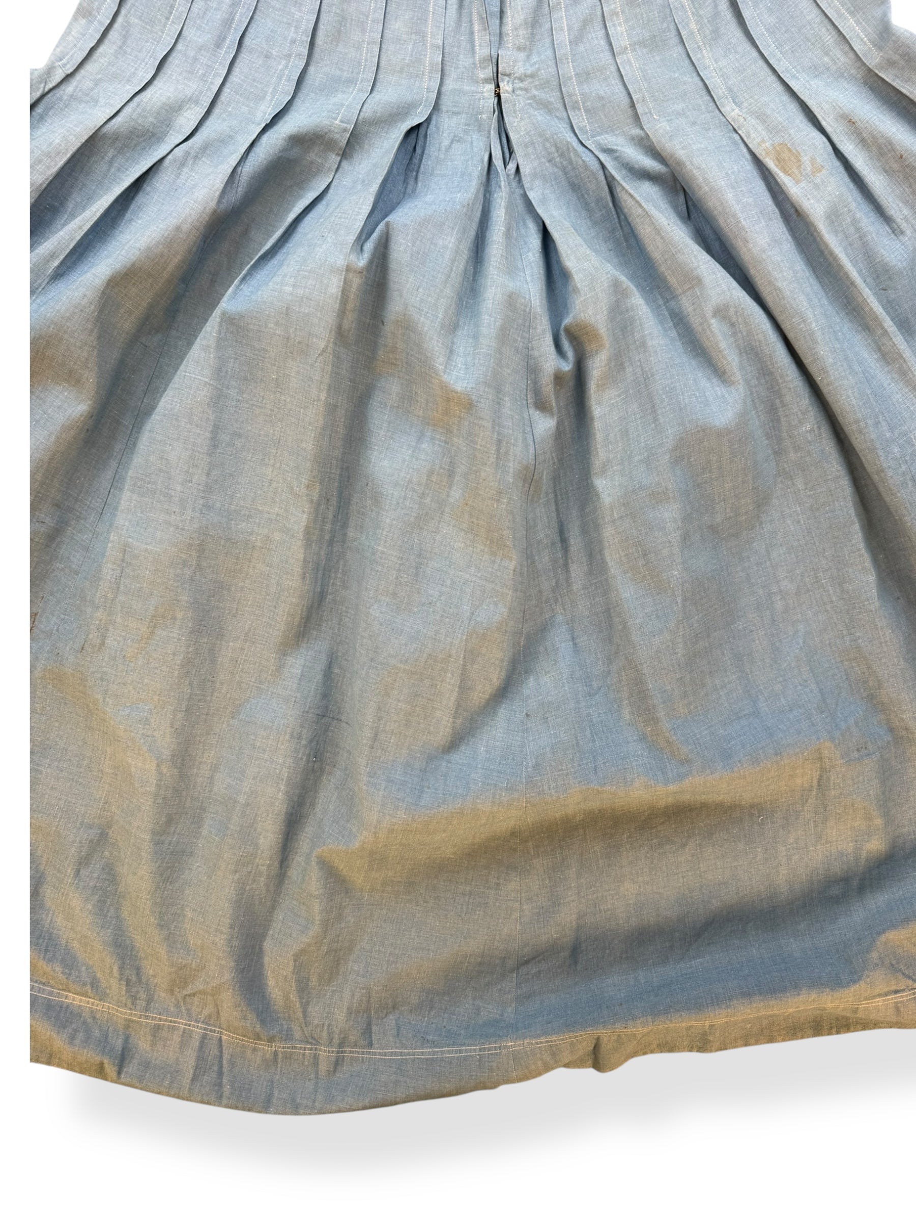 Early 1900s Antique Chambray Skirt S