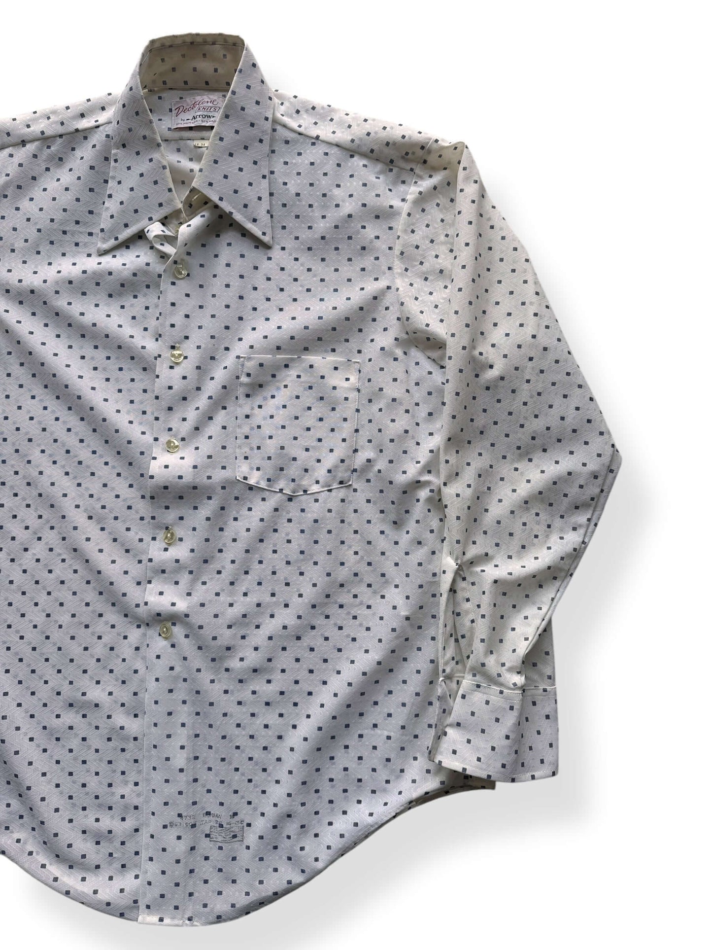 Front Left of Vintage Arrow Dectolene Knit Shirt SZ XL