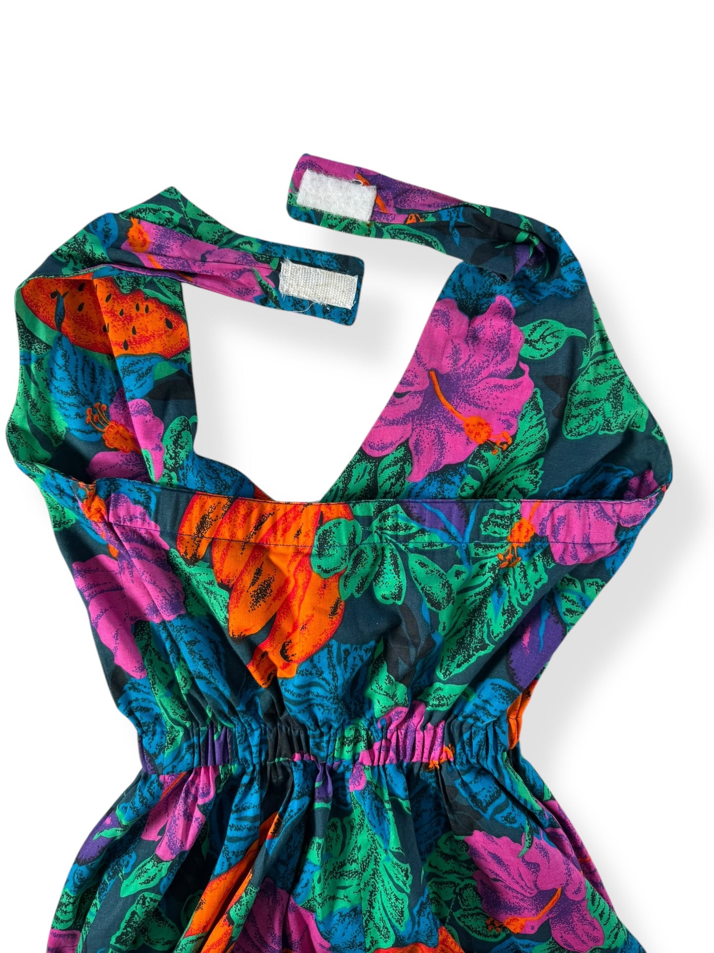 Strap of Vintage Handmade Tropical Halter Dress S