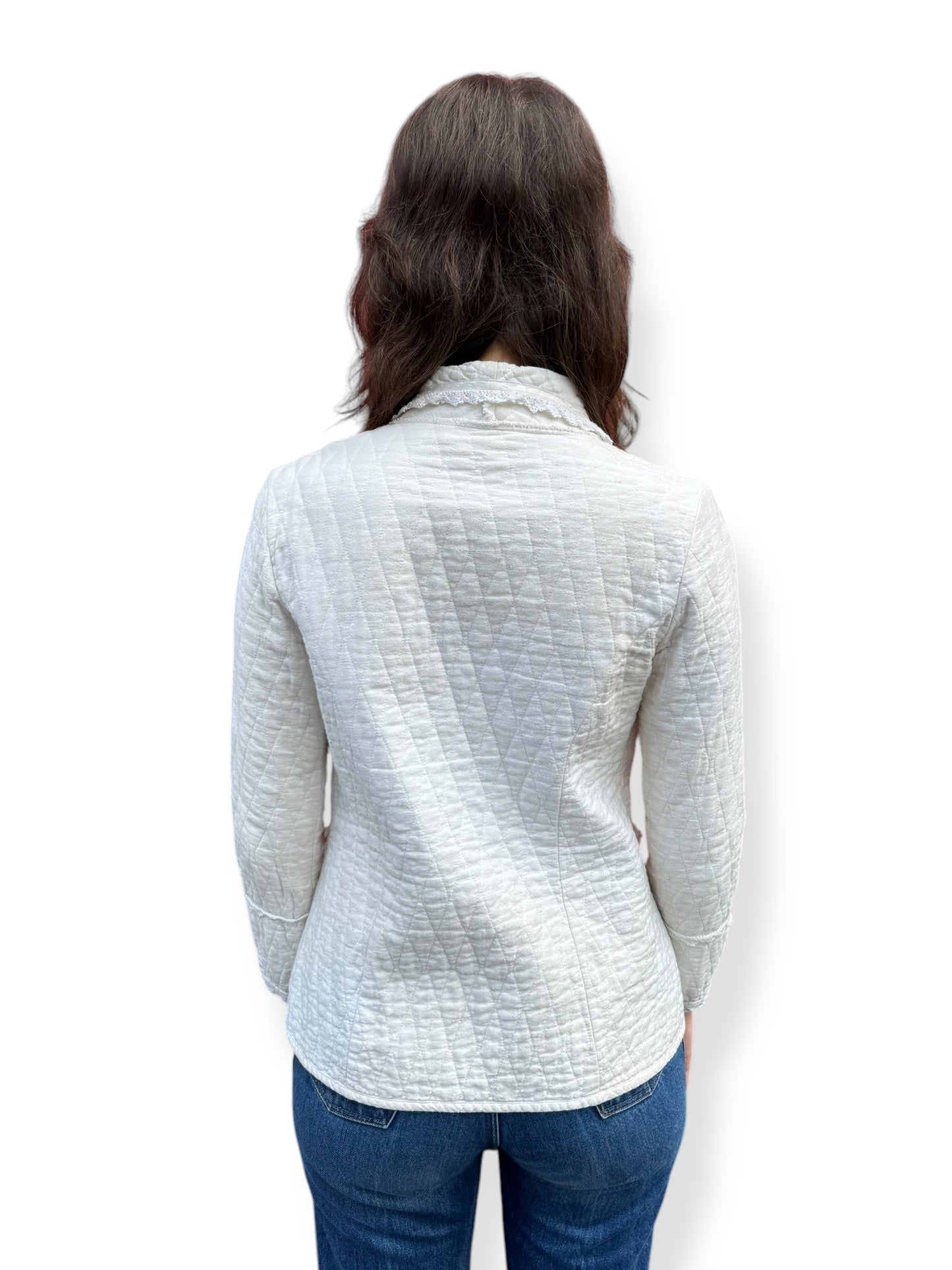 Back view of Vintage Jessica's Gunnies Quilted Jacket L