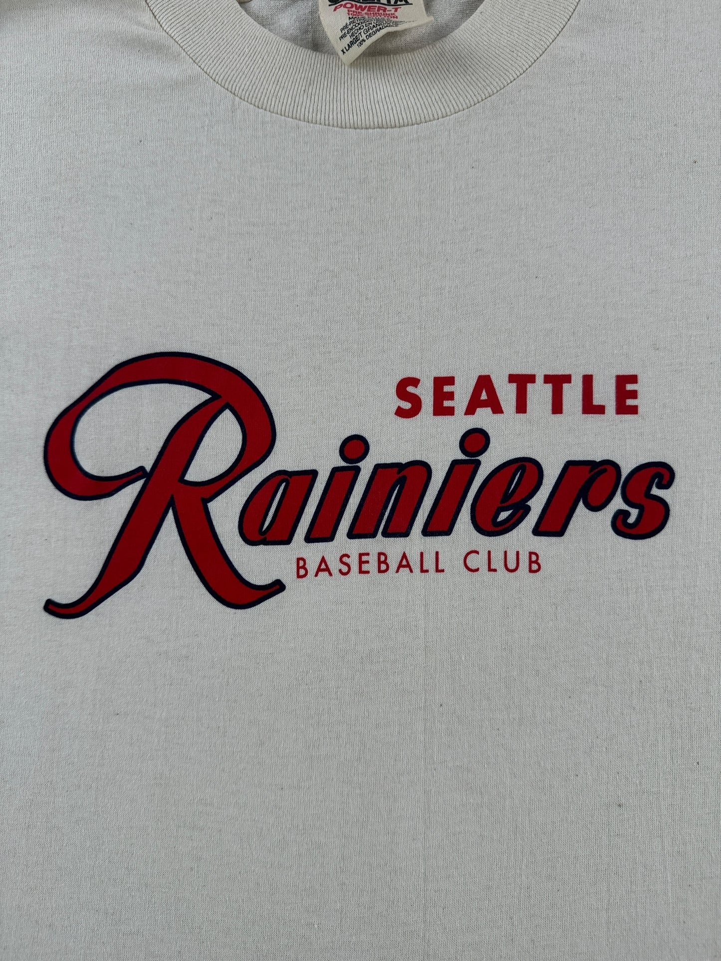 Graphic of Vintage Seattle Rainiers Baseball Club Tee SZ XL