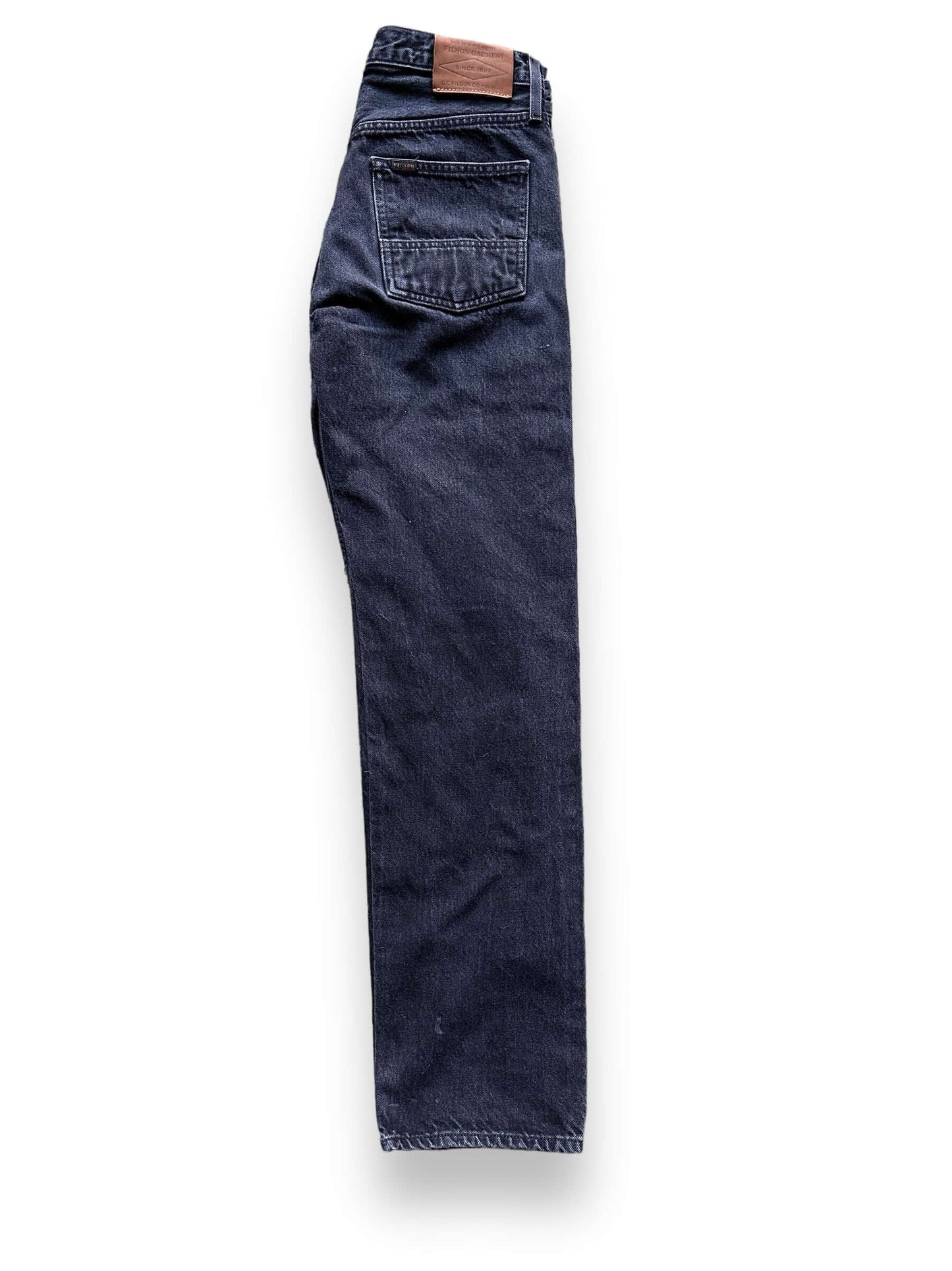 Folded Side View of Black Filson Jeans W31 | Filson Dungarees | Filson Workwear Seattle