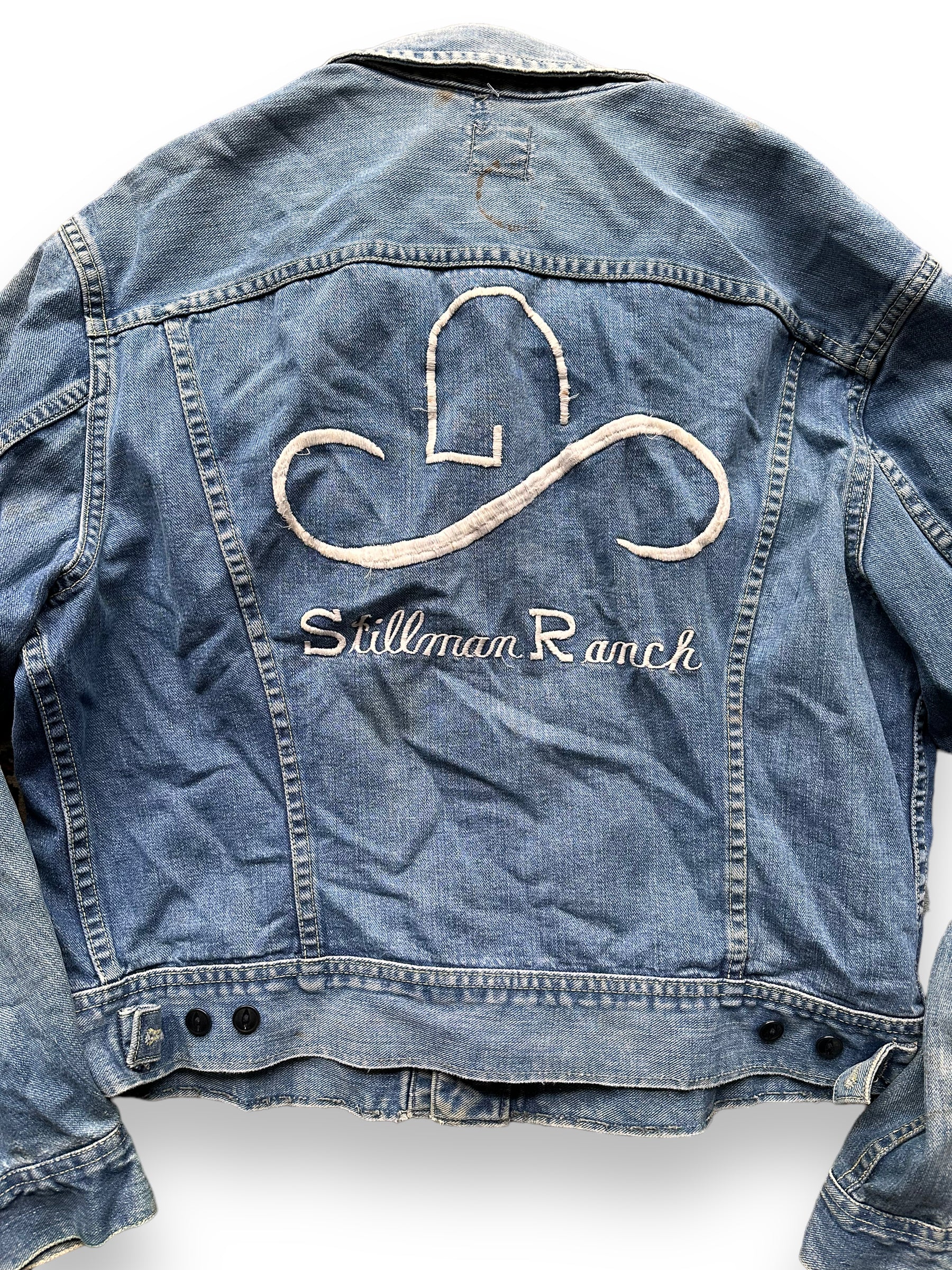 Rear Detail on Vintage Chainstitched Stillman Ranch Lee 101-J SZ 46 | Vintage Lee Denim Seattle | Barn Owl Vintage Seattle