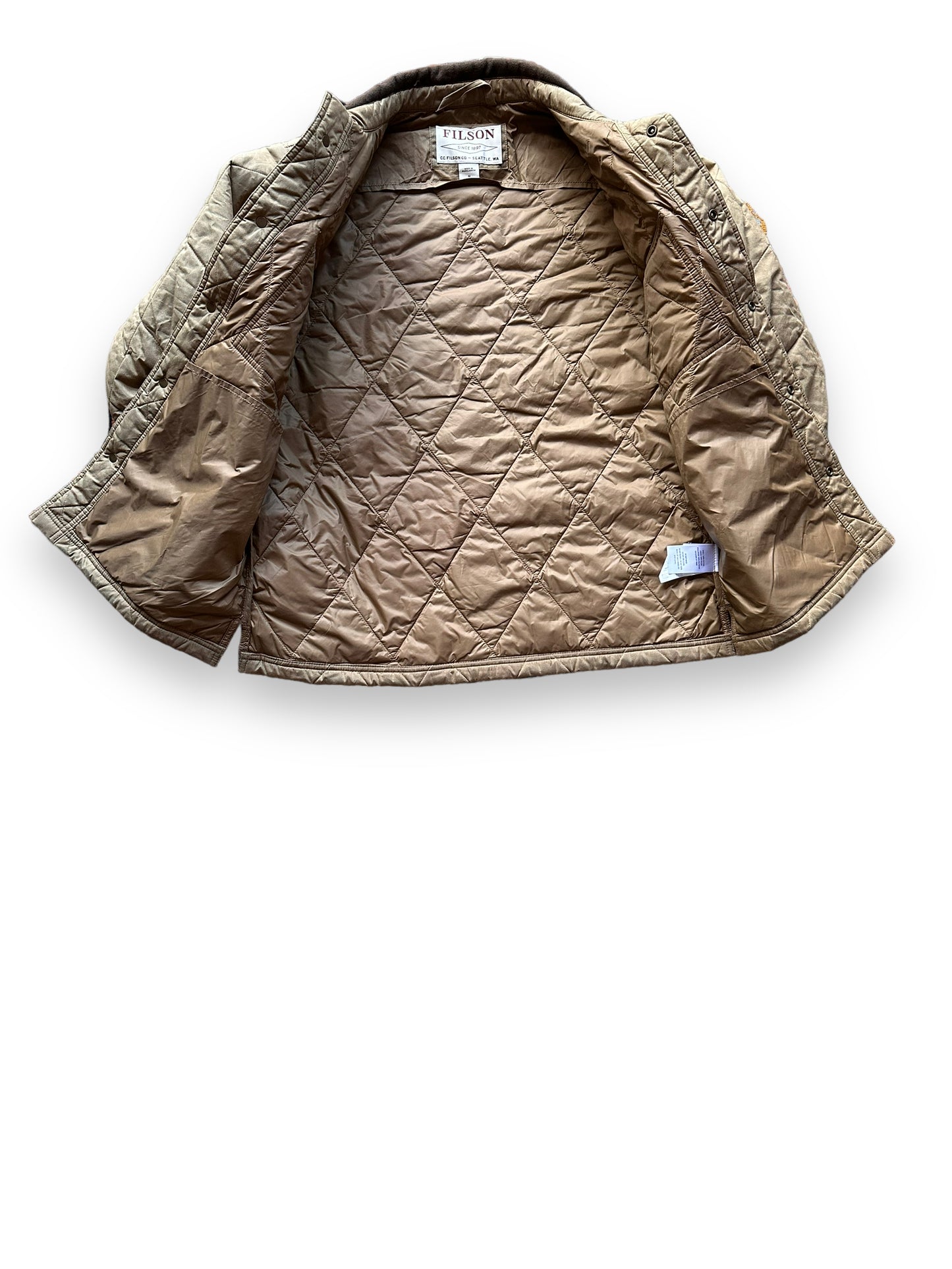 Internal View of Filson Hyder Quilted Jac Primaloft Waxed Jacket SZ M |  Barn Owl Vintage Goods | Vintage Filson Workwear Seattle