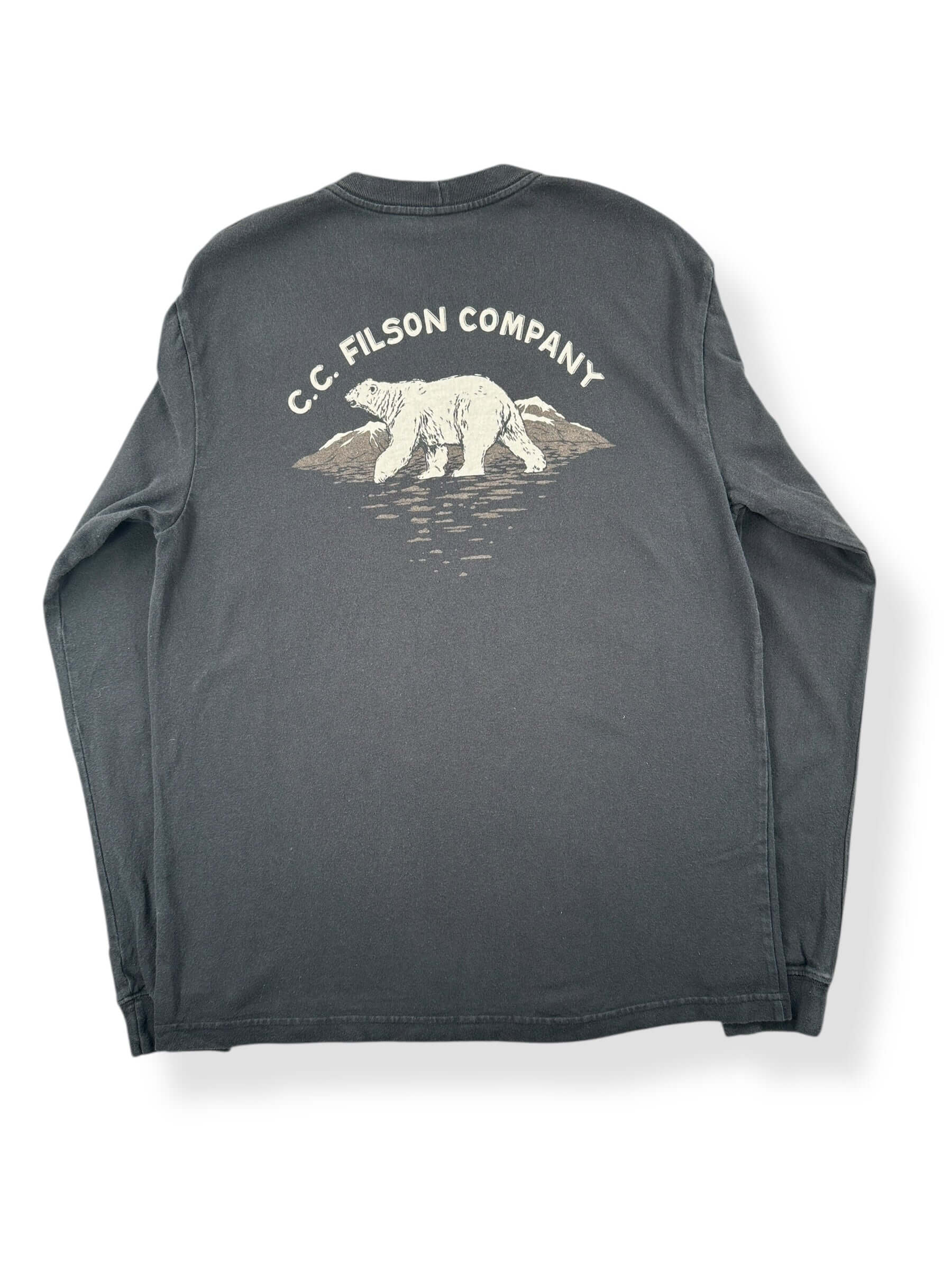 Back of Filson Polar Bear Long Sleeve Pioneer Long Sleeve Tee SZ M