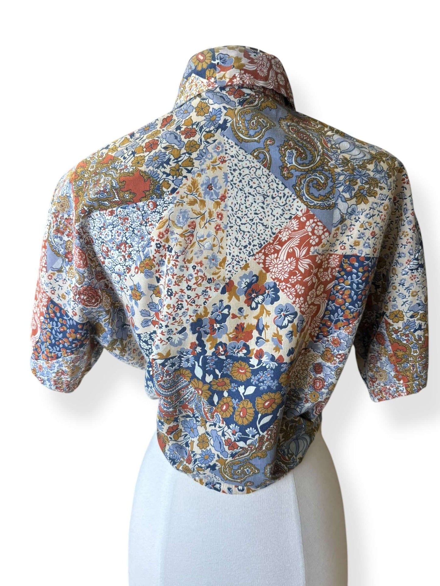 Back view of 1970s Wrangler Cropped Pearl Snap L-XL