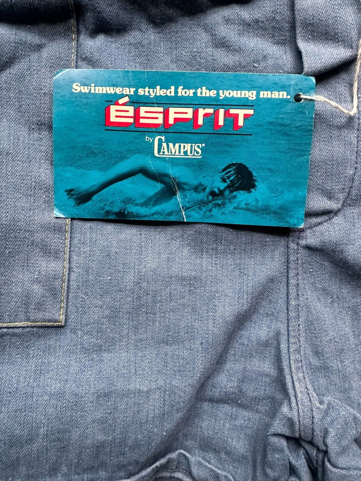 Front of Flasher Tag View on New Old Stock Esprit by Campus Bathing Suit SZ 36 | Barn Owl Vintage Seattle | Vintage Bathing Suit Seattle