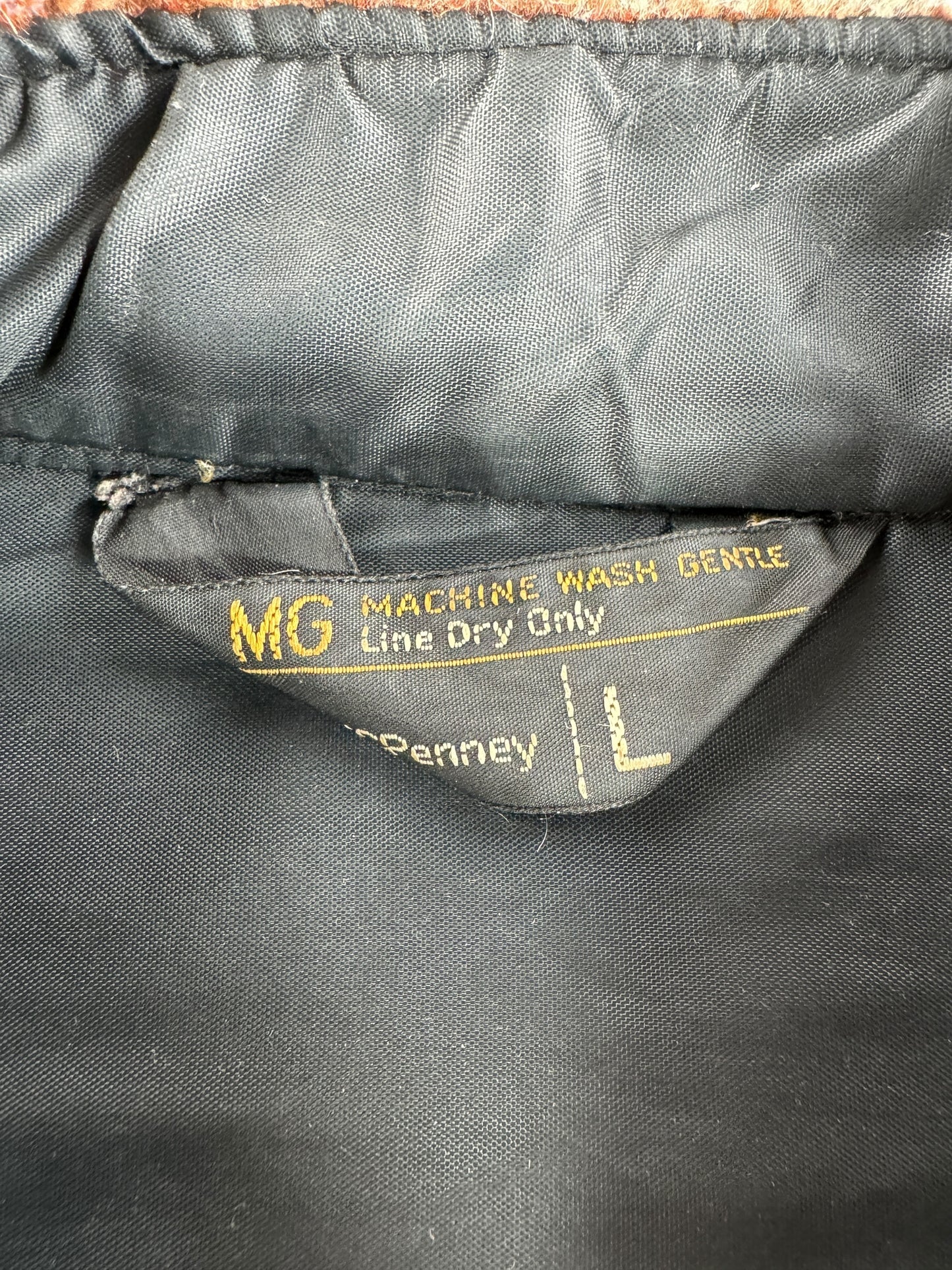 Label on Vintage Penney's CPO Flannel Jac-Shirt SZ L