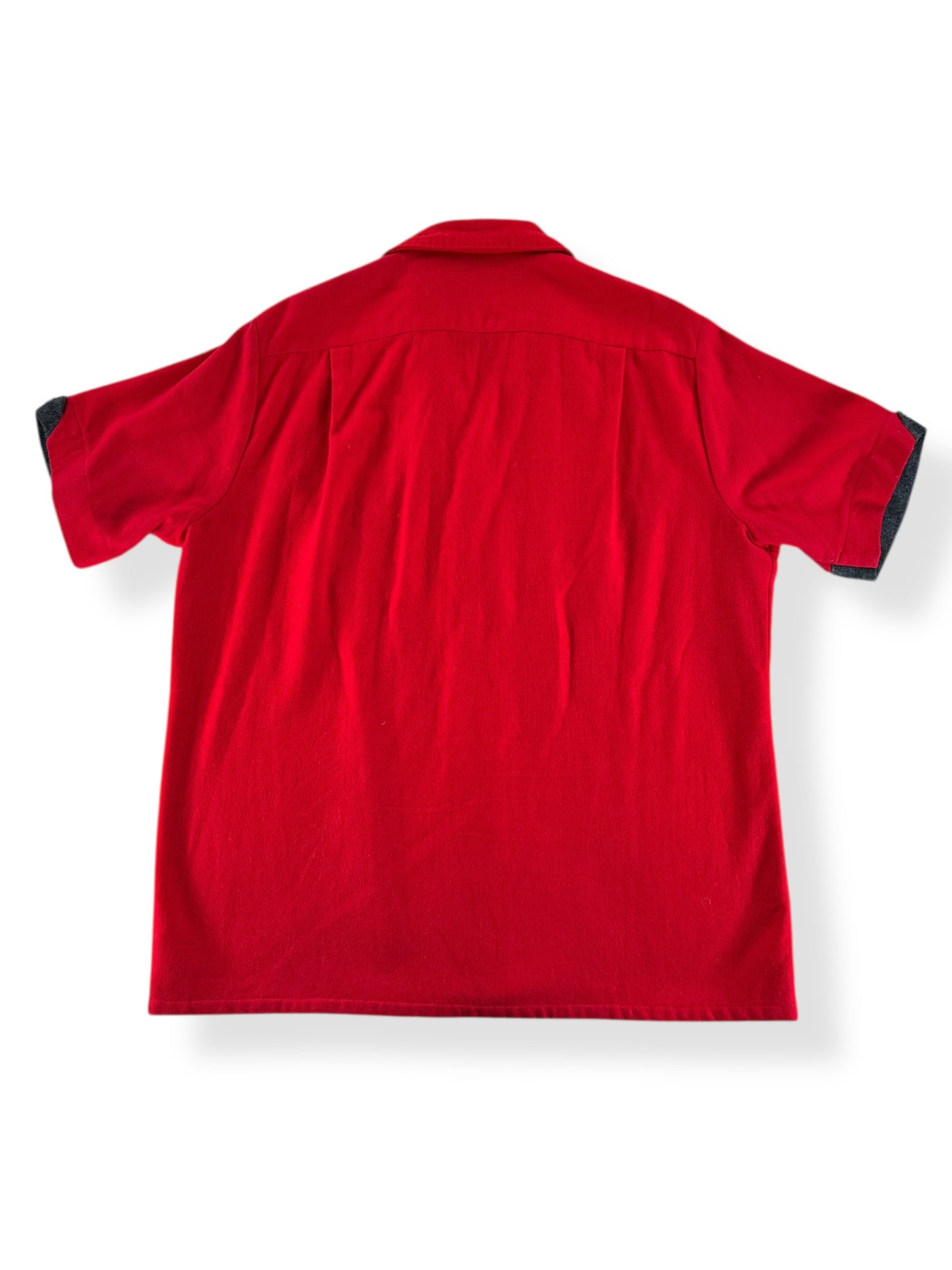 Back of Vintage Sportsman Red and Grey Rockabilly Short Sleeve SZ L