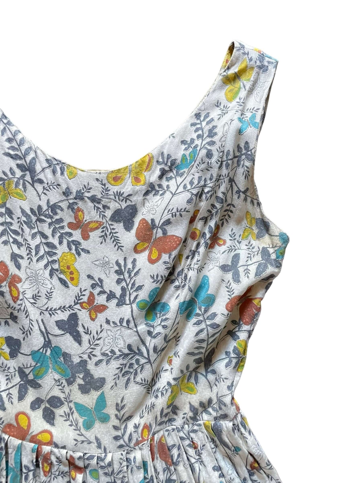Front left side top view of Vintage 1950s Jonathan Logan Butterfly Dress | Barn Owl Vintage Dresses | Seattle Vintage Ladies Clothing