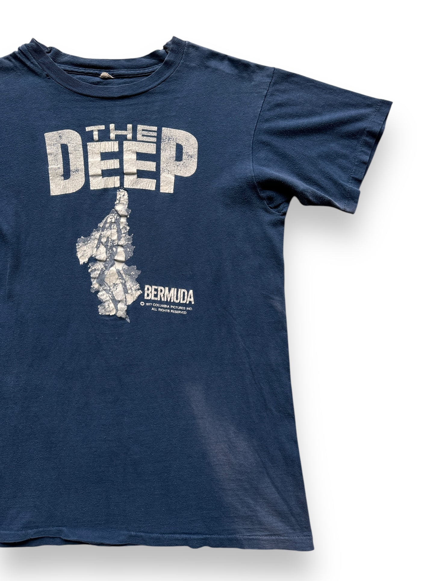 front left of Vintage 1977 The Deep Movie Promo Tee w/ Insane Fade SZ S-M