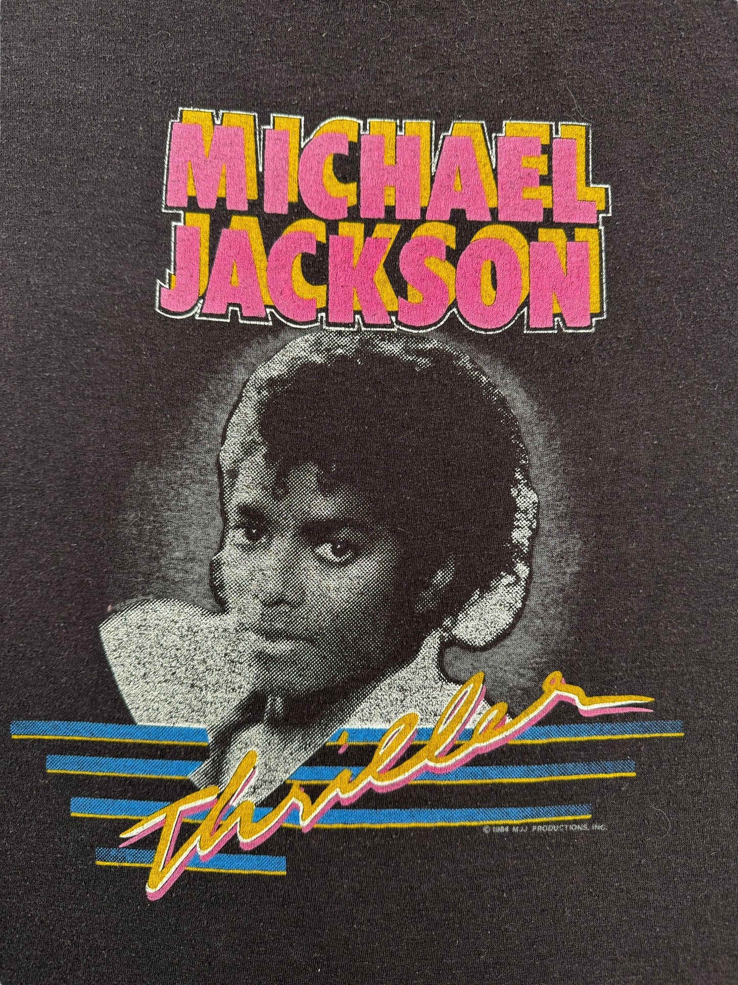 Front Graphic of Vintage Michael Jackson Thriller Tee SZ M