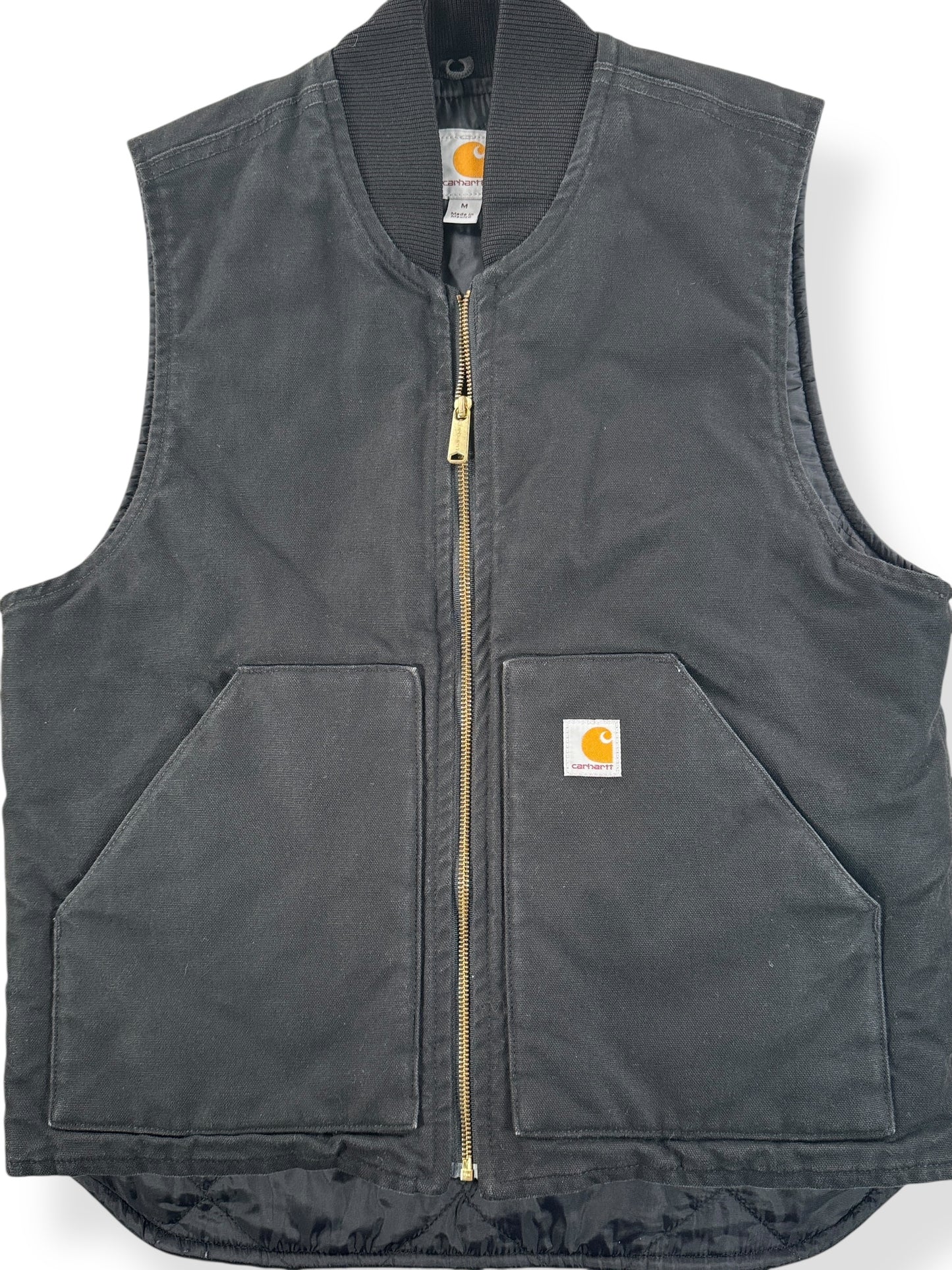 Front Close Up of Modern Made in Mexico Carhartt Work Vest SZ M